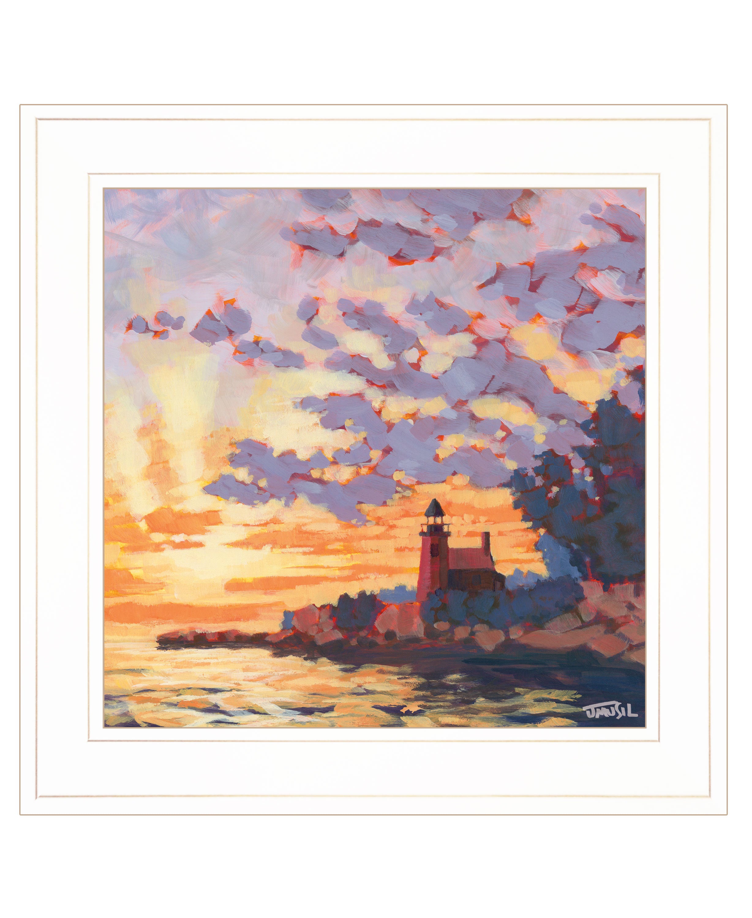 "Light House" by Jim Musial, Ready to Hang Framed Print, White Frame