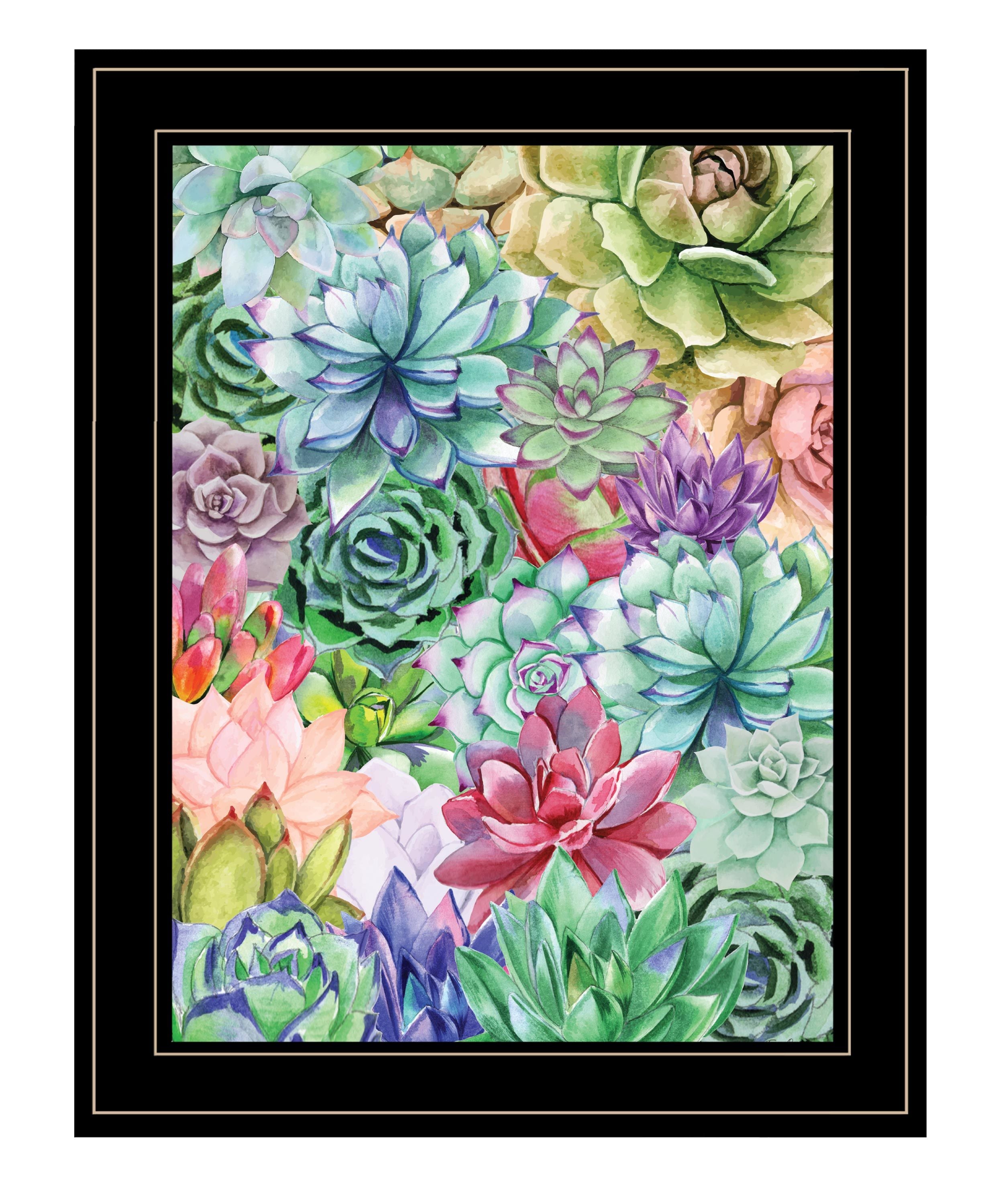 "Succulents Paradise" by Seven Trees Design, Ready to Hang Framed Print, Black Frame