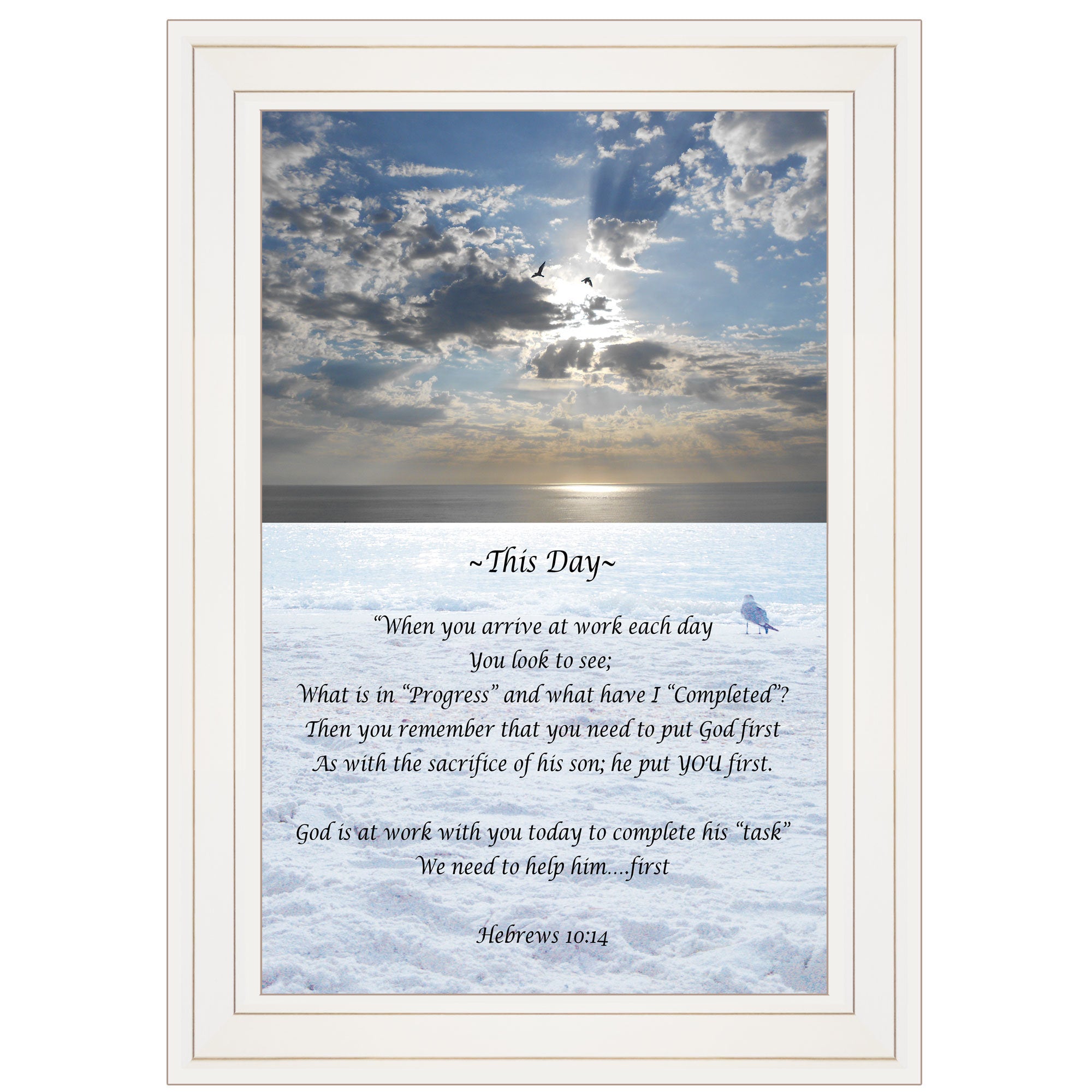 "This Day" By Trendy Decor 4U, Ready to Hang Framed Print, White Frame