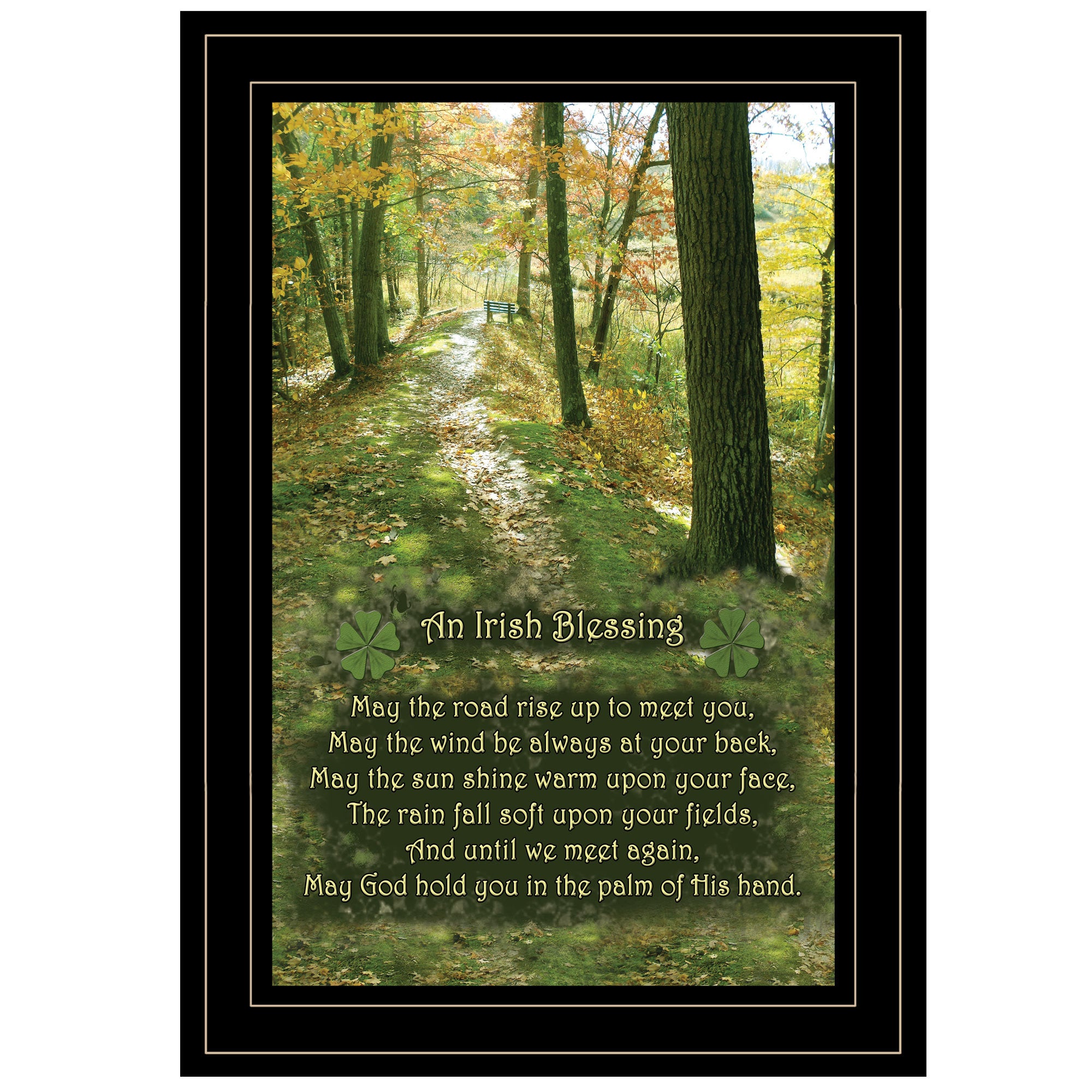"Irish Blessing" By Trendy Decor 4U, Ready to Hang Framed Print, Black Frame
