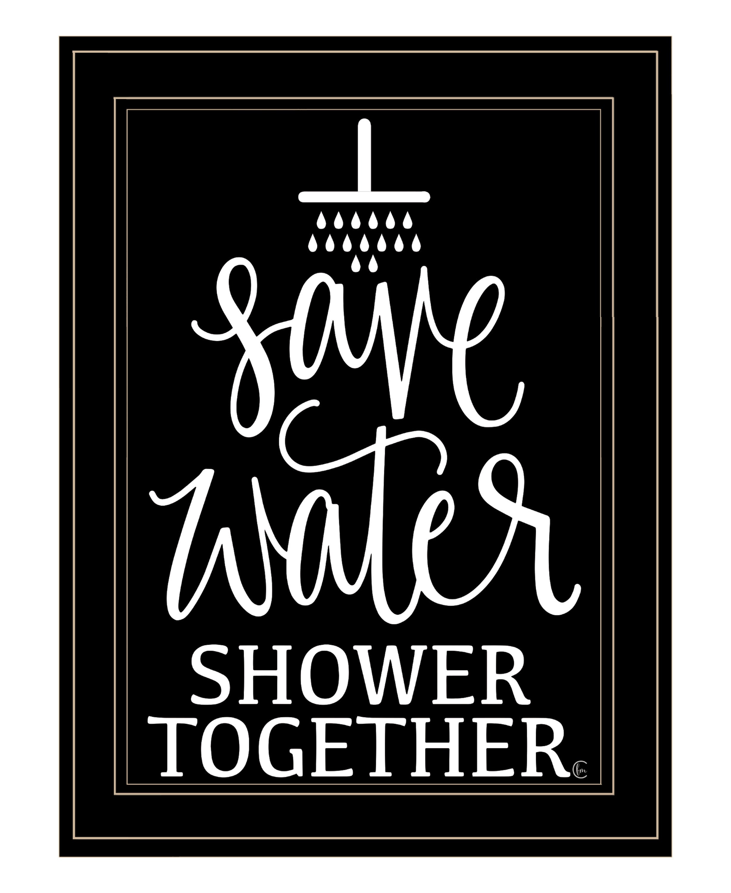 "Shower Together" by Fearfully Made Creations, Ready to Hang Framed Print, Black Frame