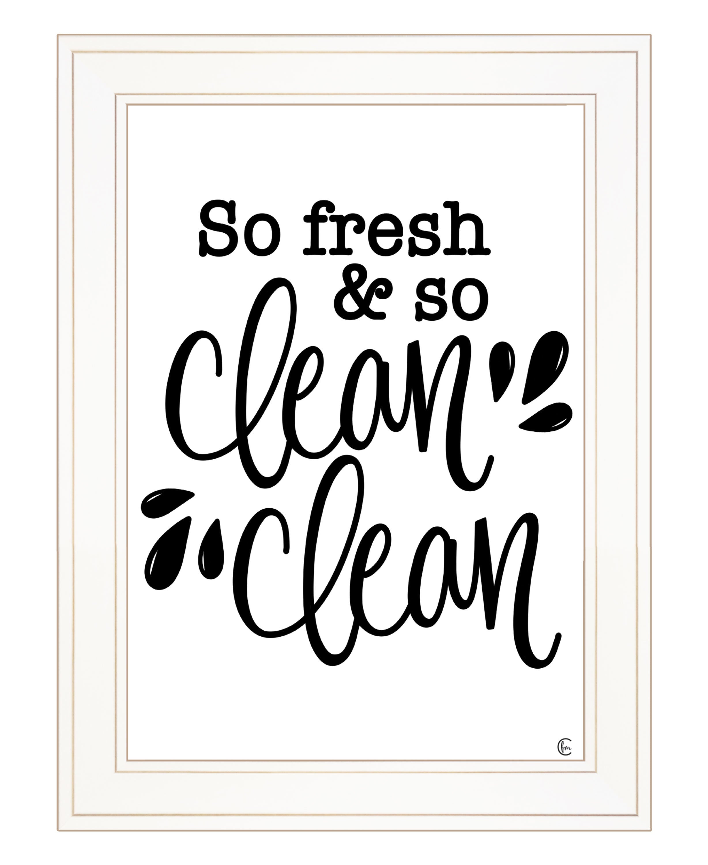 "So Clean Clean" by Fearfully Made Creations, Ready to Hang Framed Print, White Frame