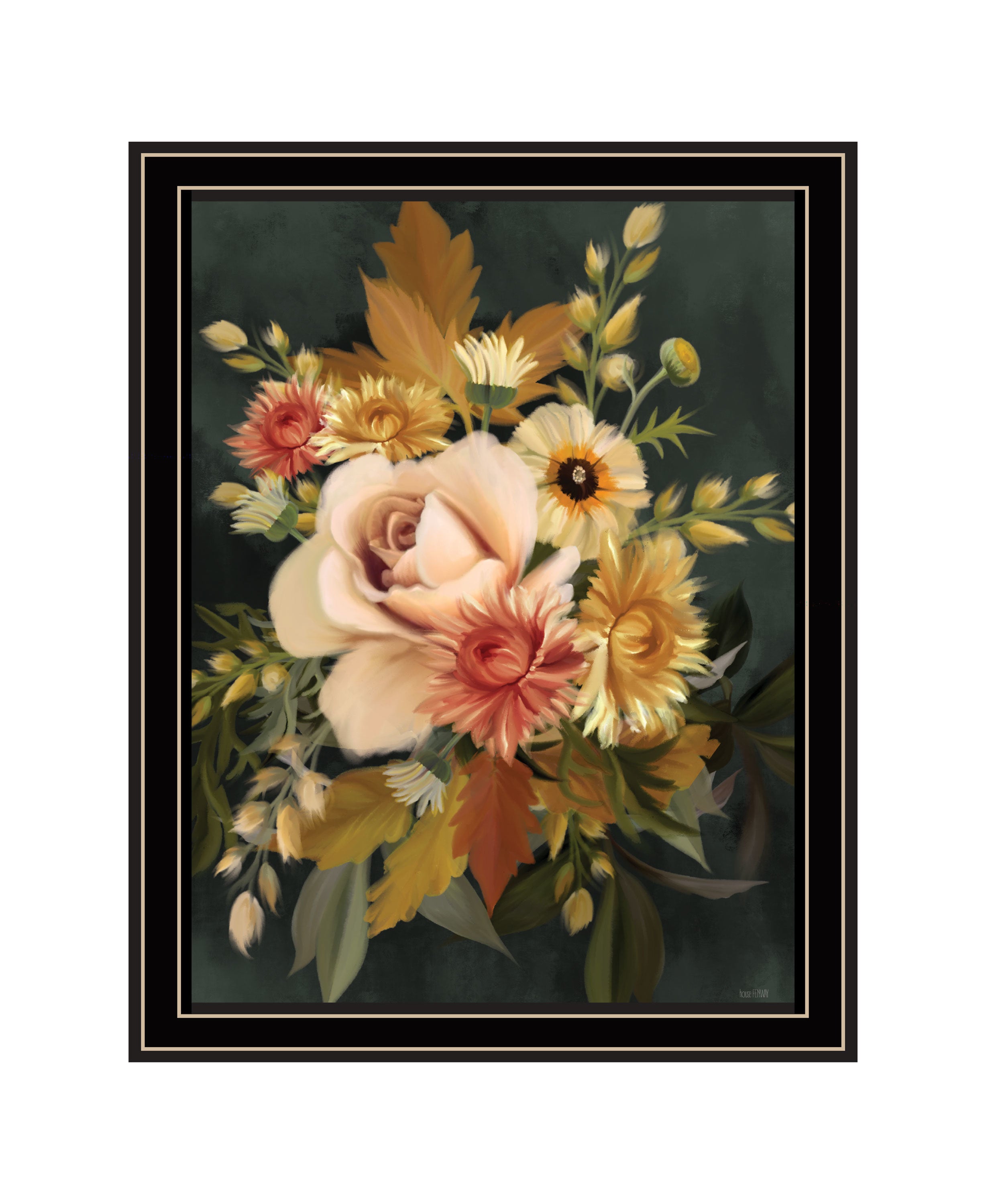"Romantic Autumn I" by House Fenway, Ready to Hang Framed Print, Black Frame