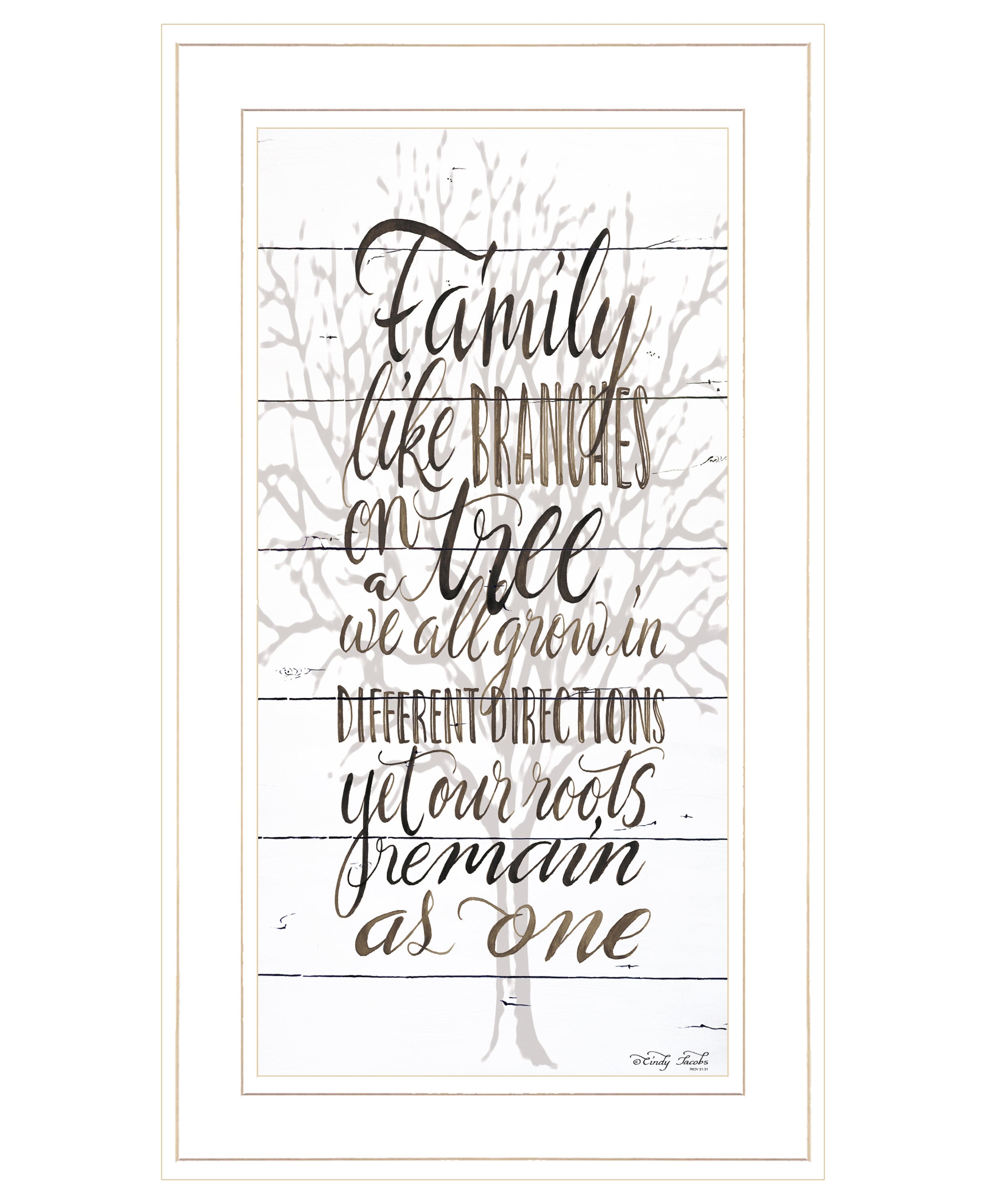 "Family" by Cindy Jacobs, Ready to Hang Framed Print, White Frame