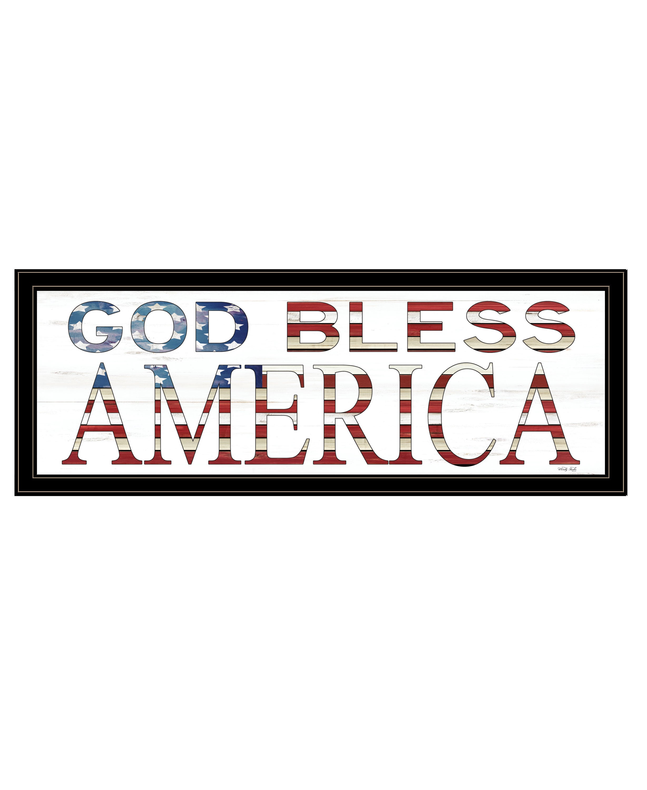 "God Bless America" by Cindy Jacobs, Ready to Hang Framed Print, Black Frame