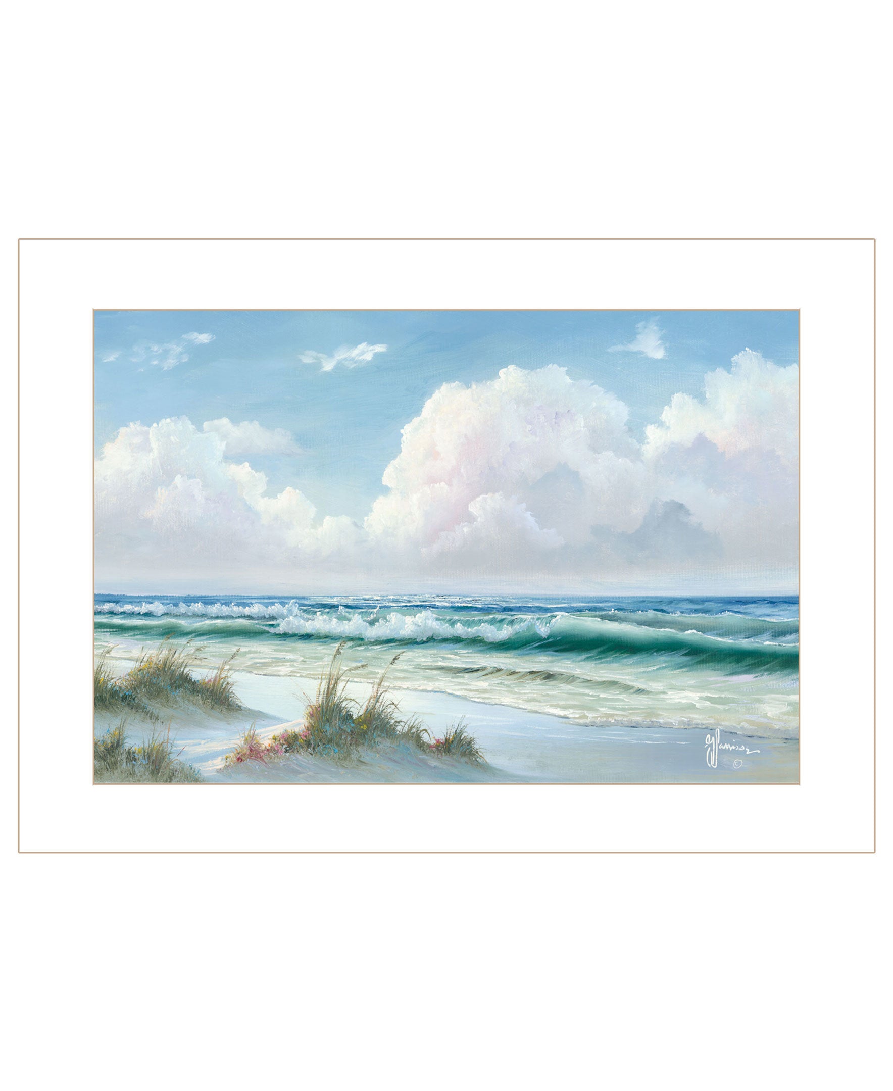 "Beach" by Georgia Janisse , Ready to Hang Framed Print, White Frame