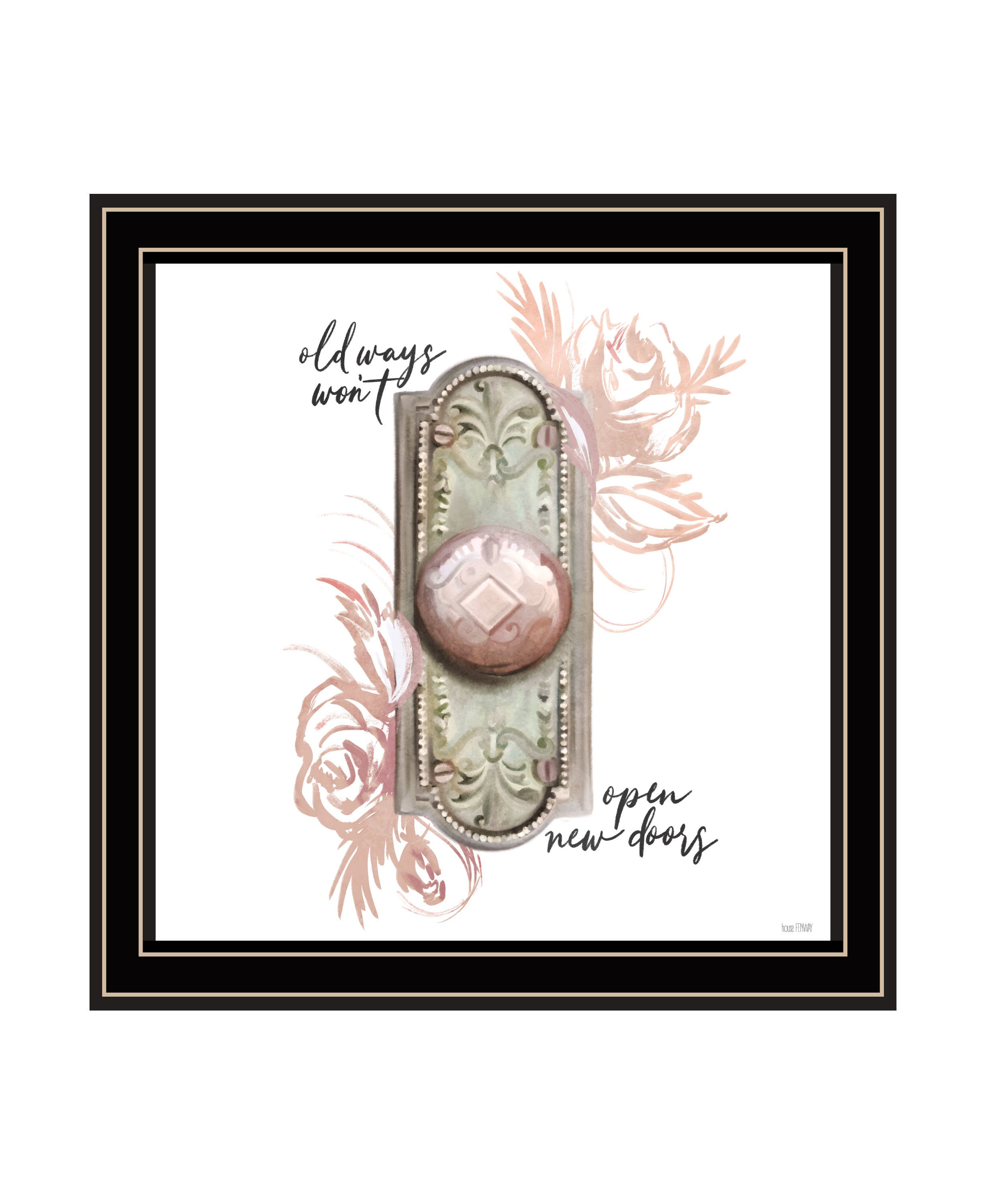 "Old Ways in Blush" by House Fenway, Ready to Hang Framed Print, Black Frame