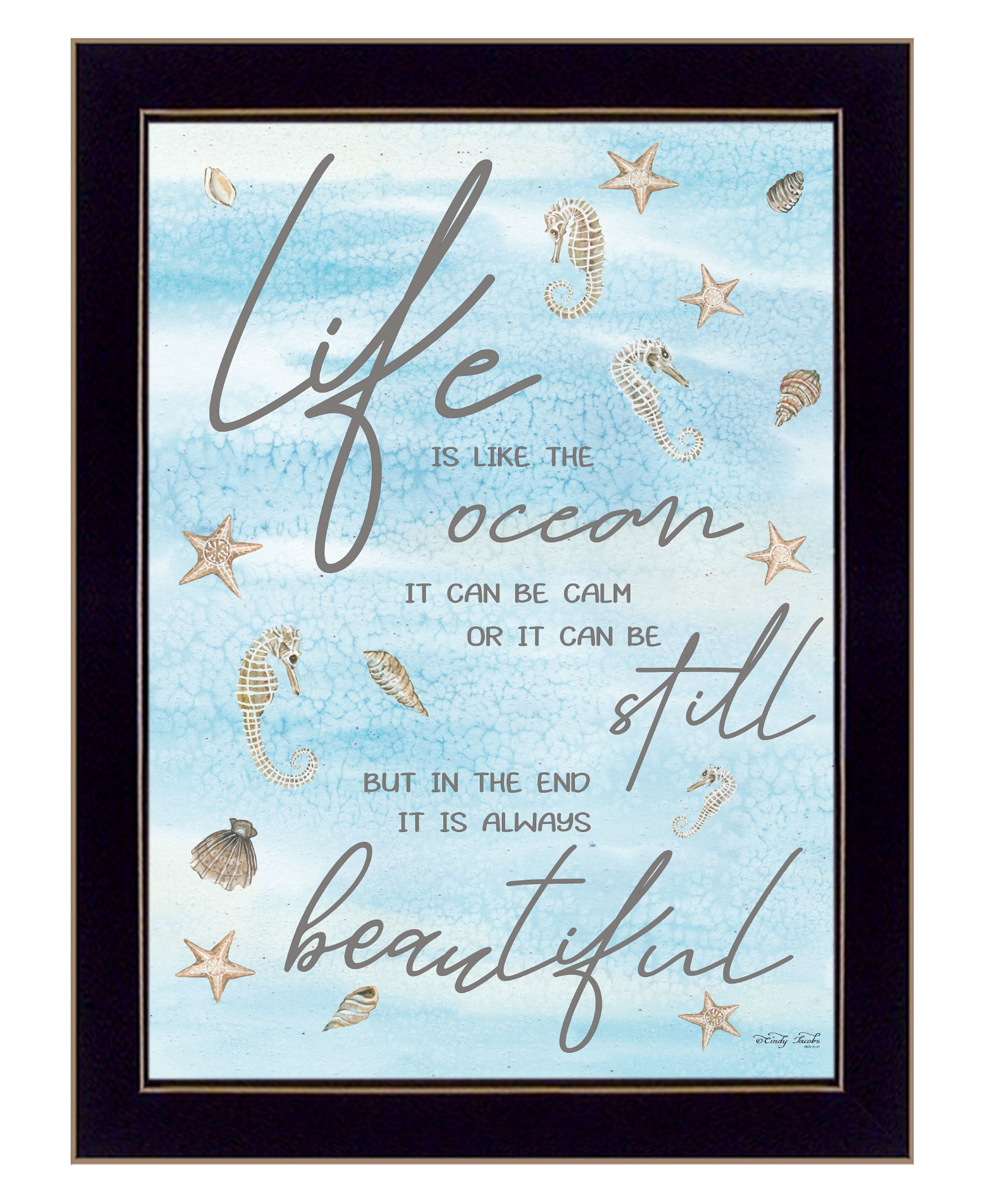 "Life is Like" by Cindy Jacobs, Ready to Hang Framed Print, Black Frame