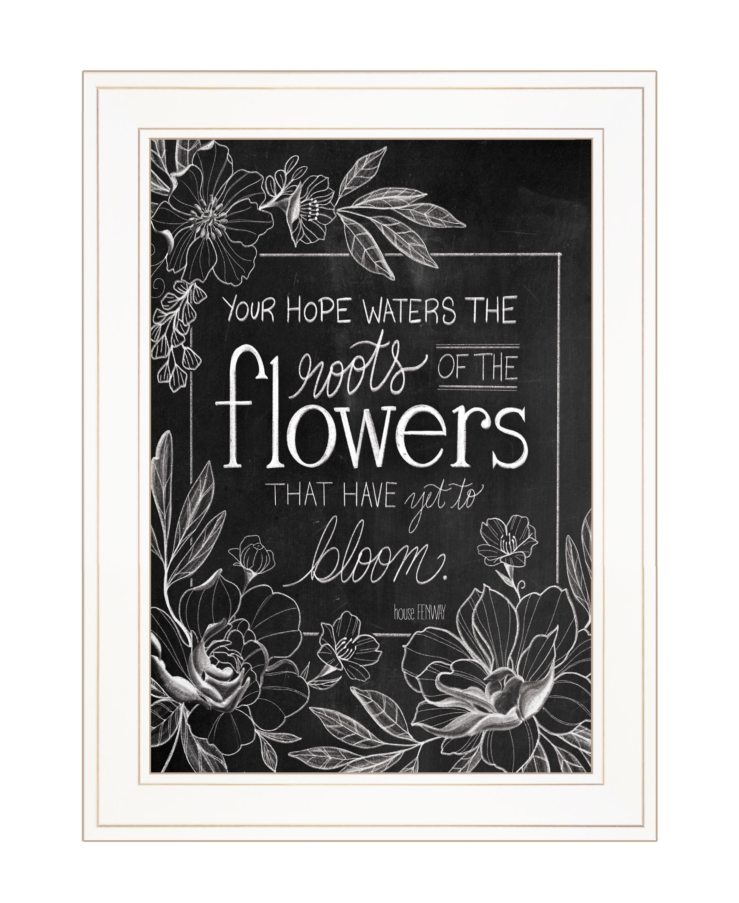 "Yet to Bloom" by HOUSE FENWAY , Ready to Hang Framed Print, White Frame