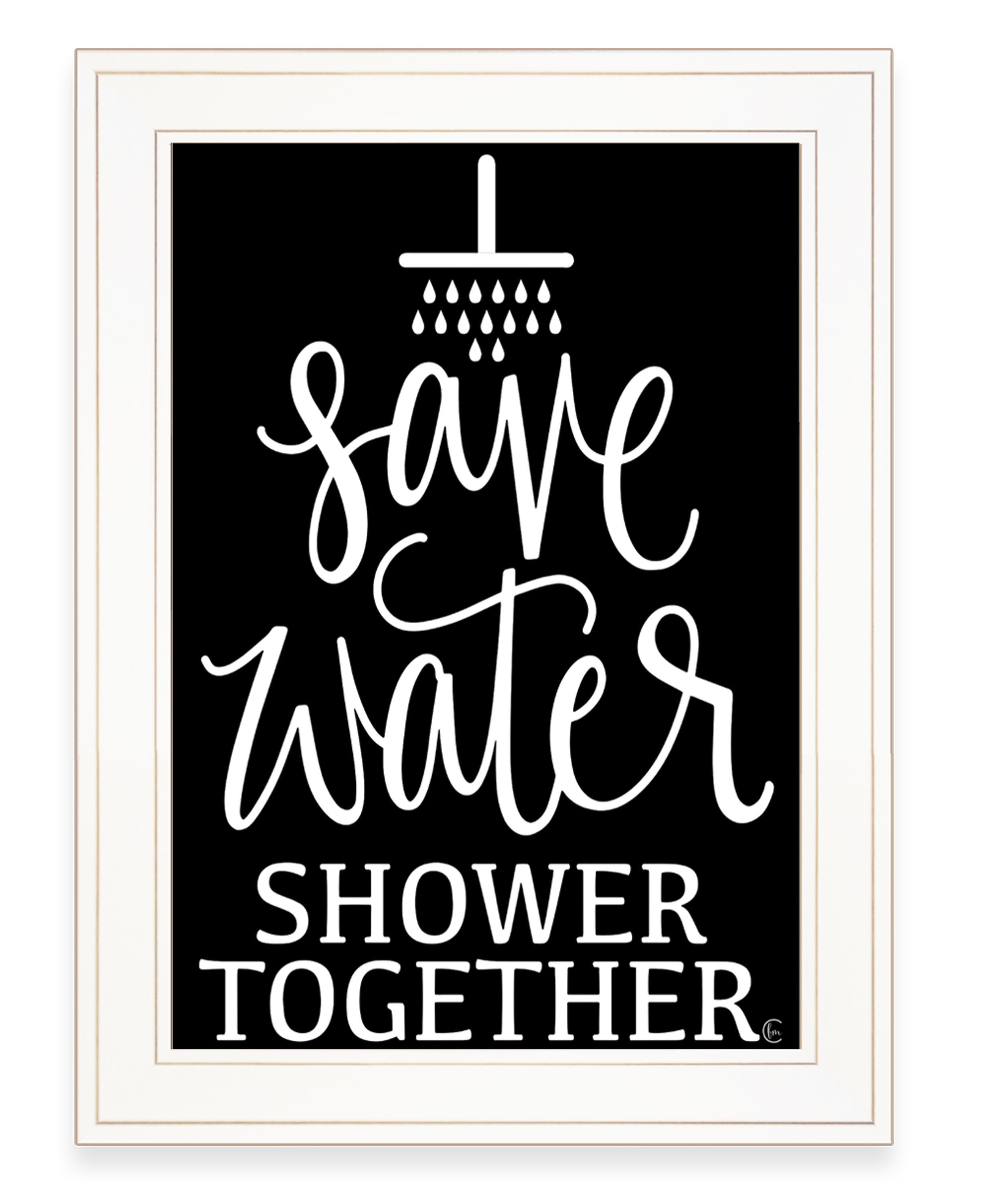"Shower Together" by Fearfully Made Creations, Ready to Hang Framed Print, White Frame