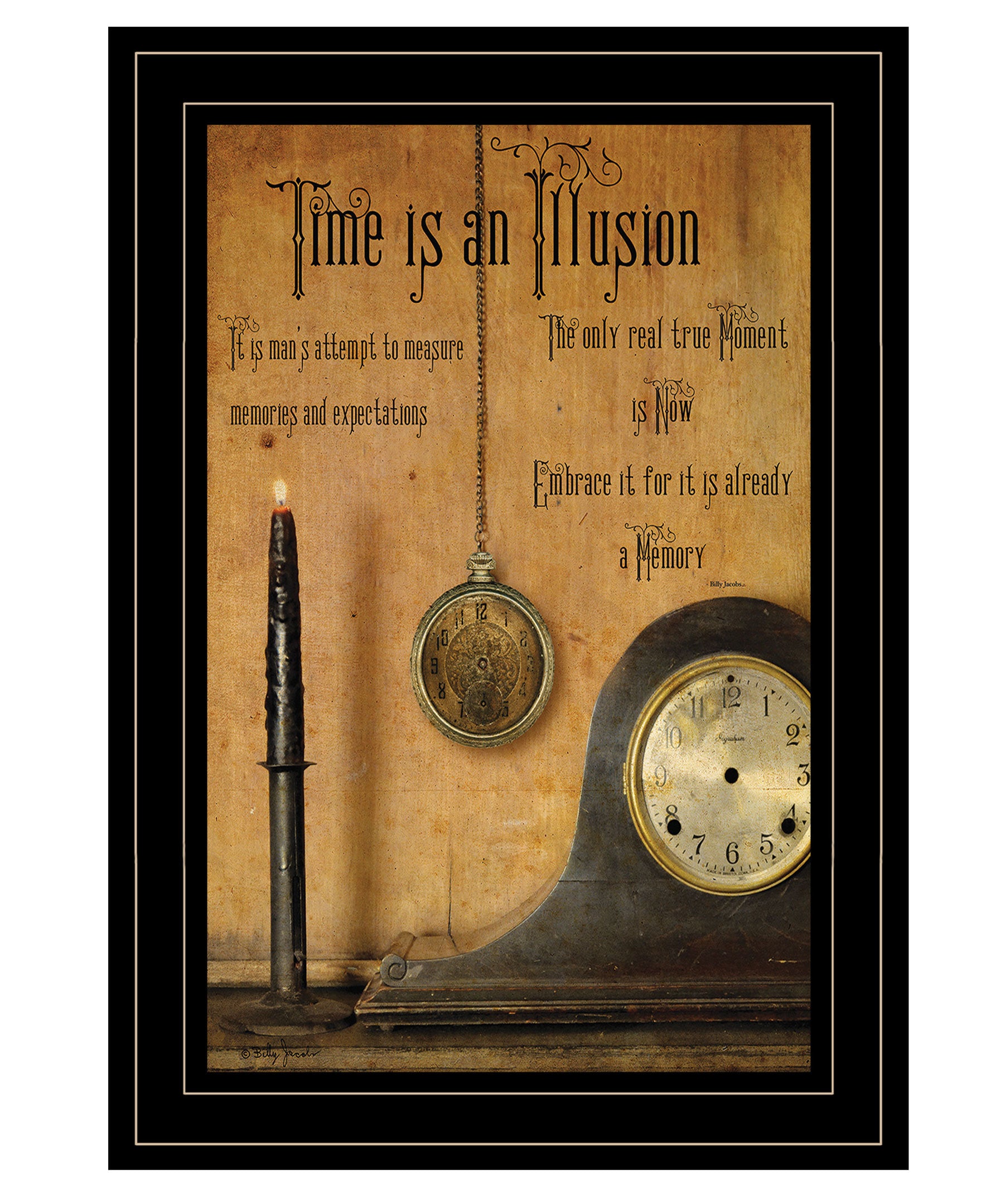 "Time is an Illusion" by Artisan Billy Jacobs, Ready to Hang Framed Print, Black Frame