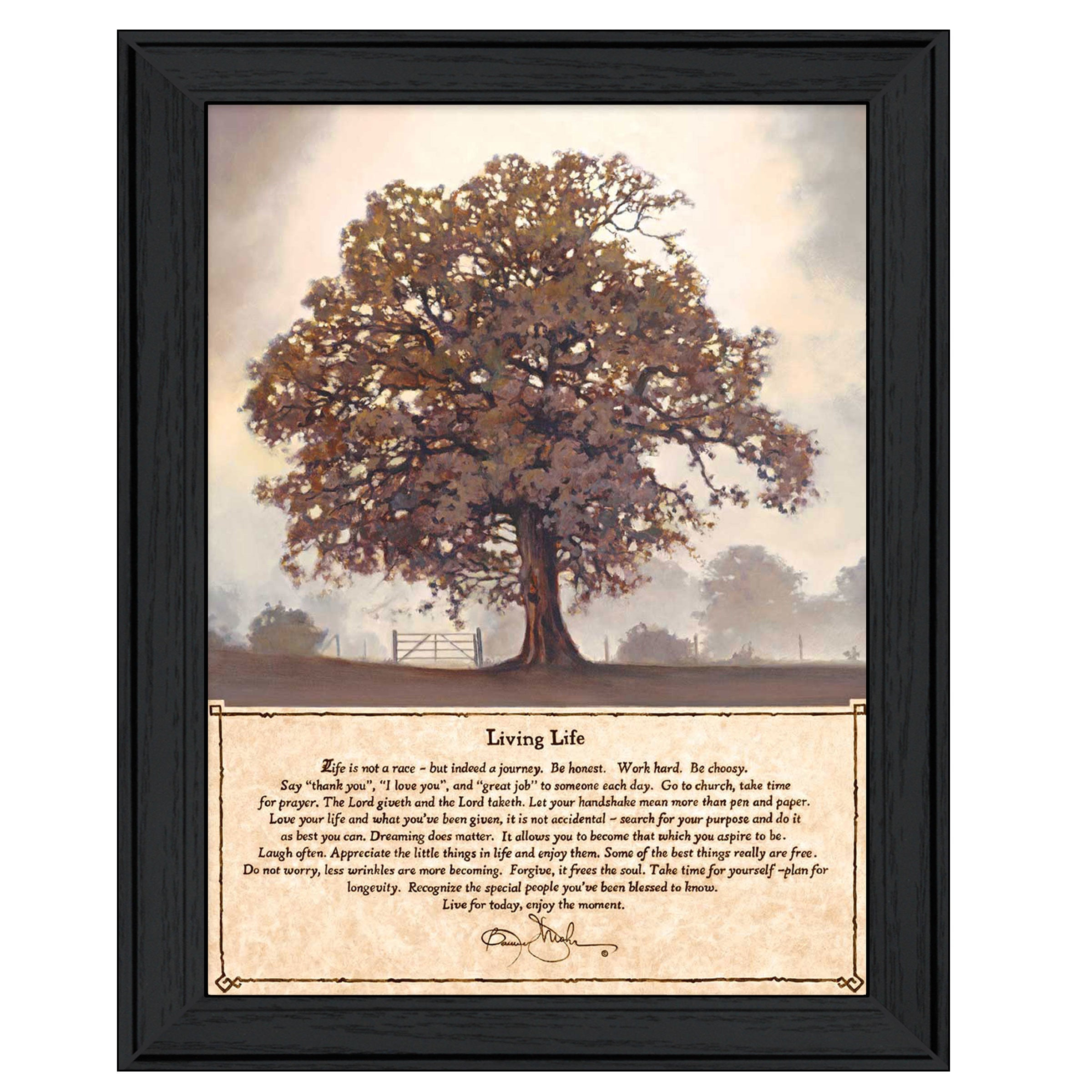 "Living Life" by Artisan Bonnie Mohr , Ready to Hang Framed Print, Black Frame