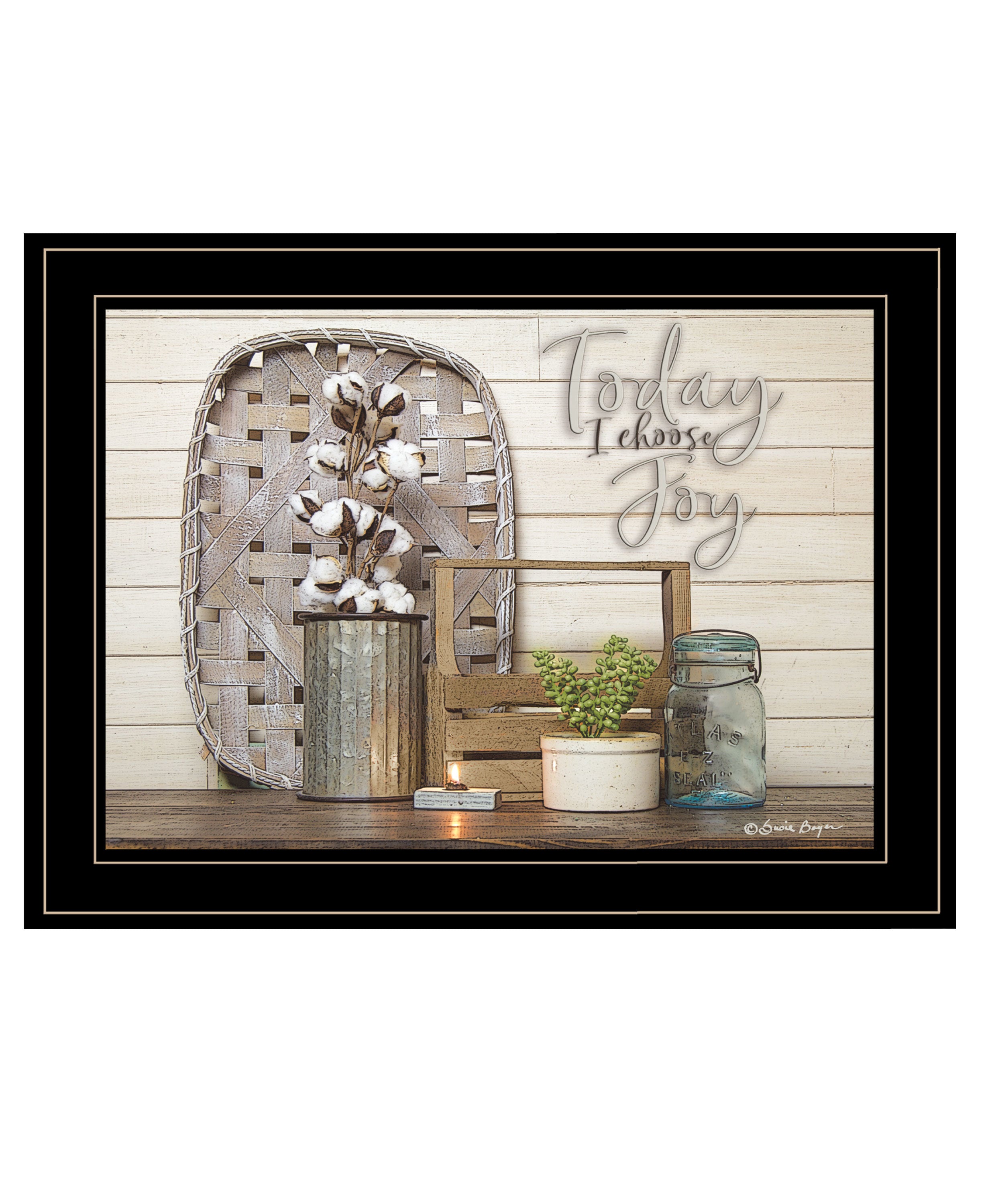 "Today I Choose Joy" by Susan Boyer, Ready to Hang Framed Print, Black Frame