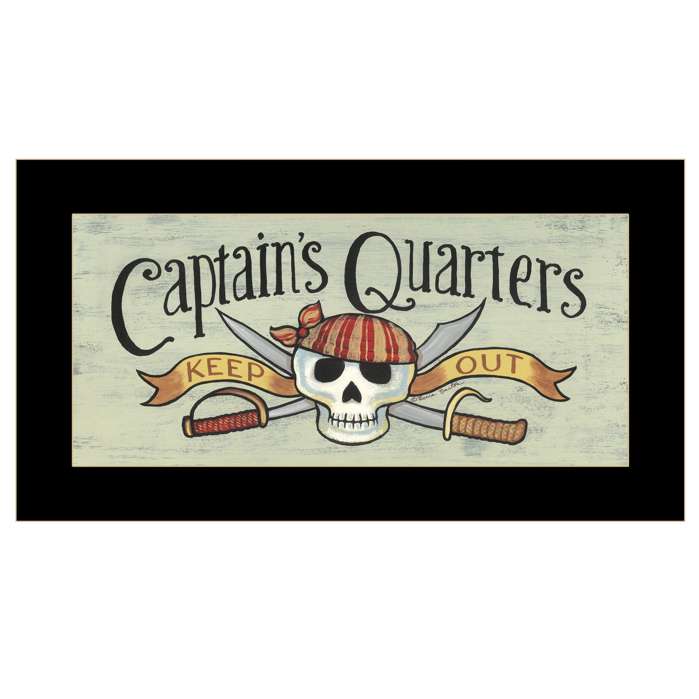 "Captain's Quarters" By Becca Barton, Ready to Hang Framed Print, Black Frame