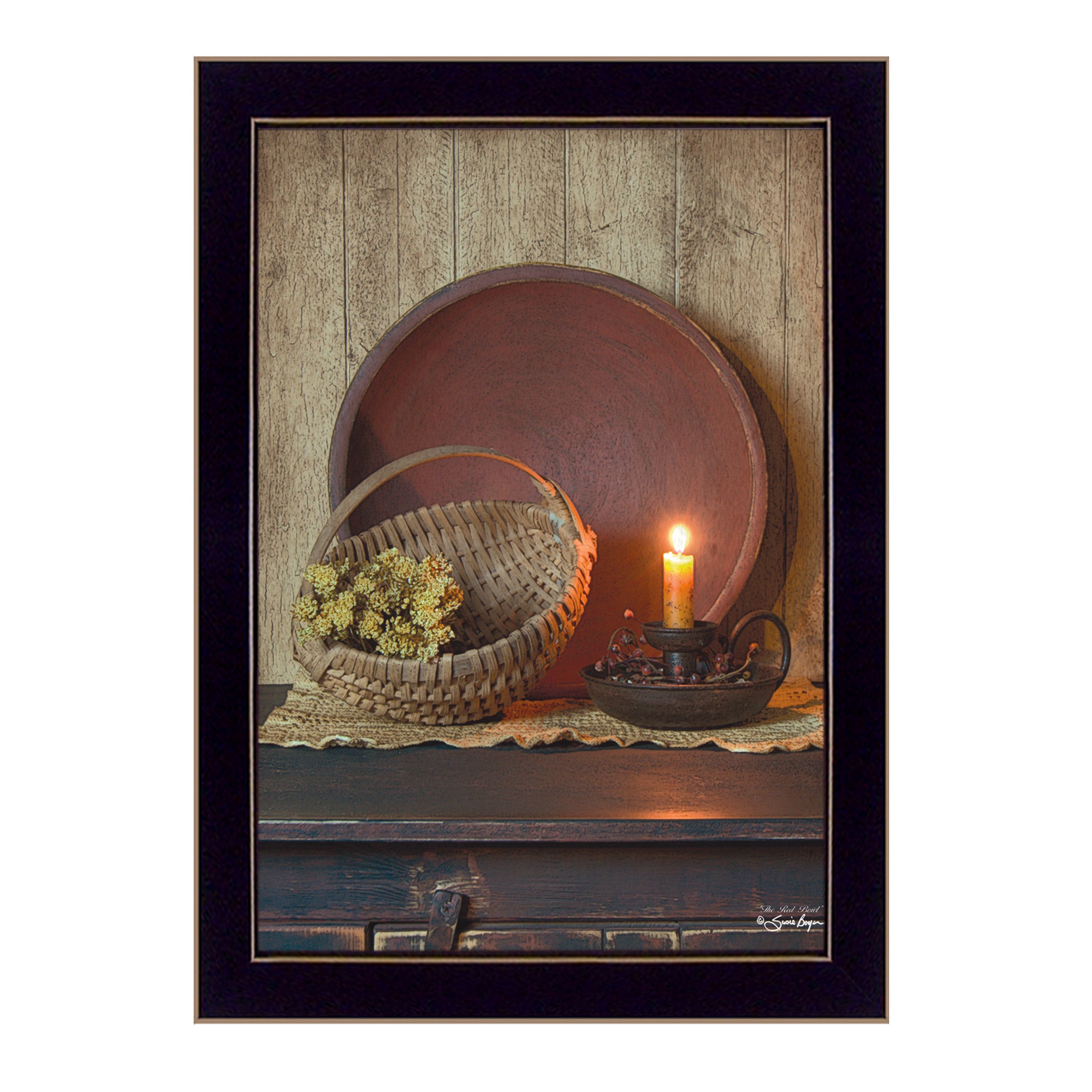 "The Red Bowl" By Susie Boyer, Ready to Hang Framed Print, Black Frame