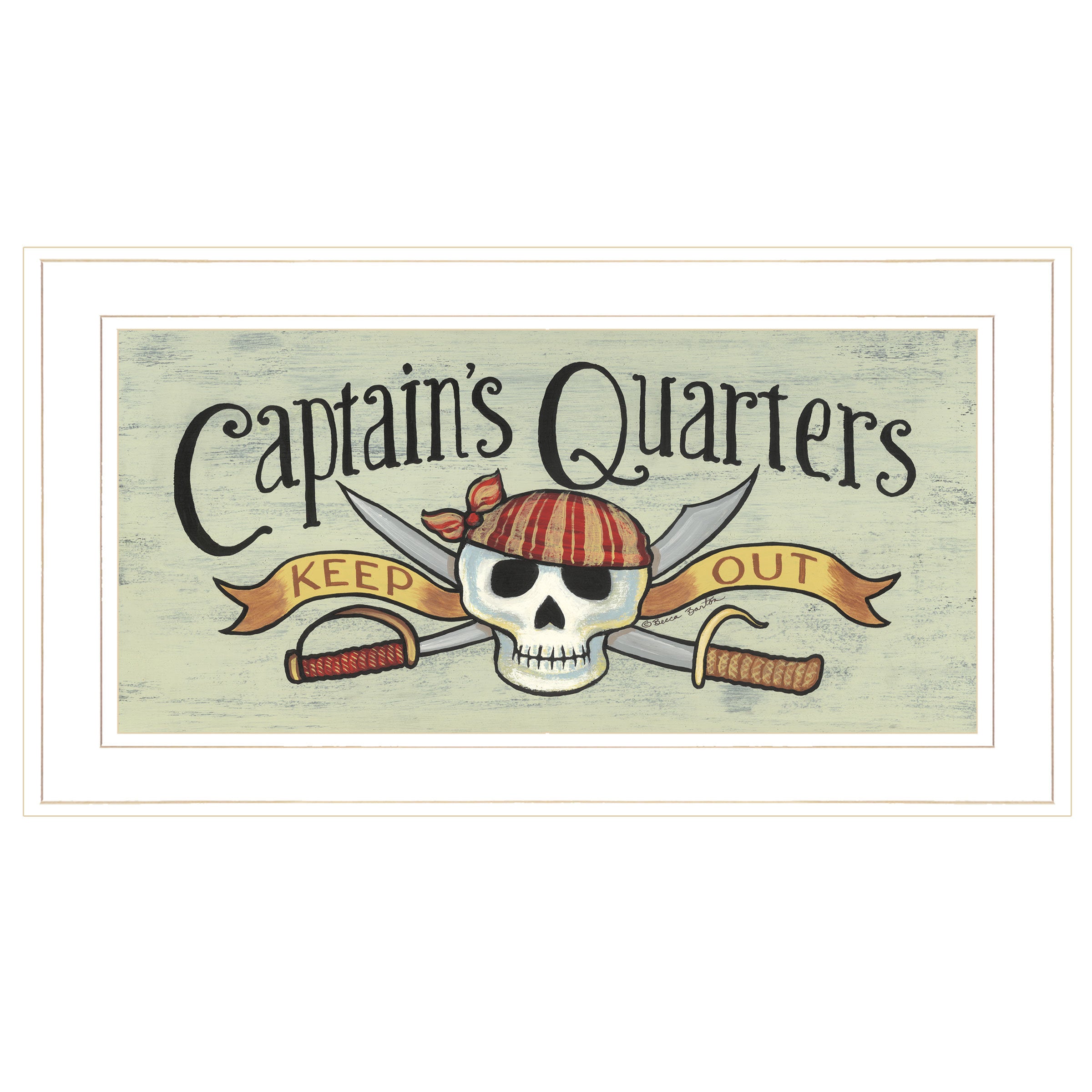 "Captain's Quarters" By Becca Barton, Ready to Hang Framed Print, White Frame