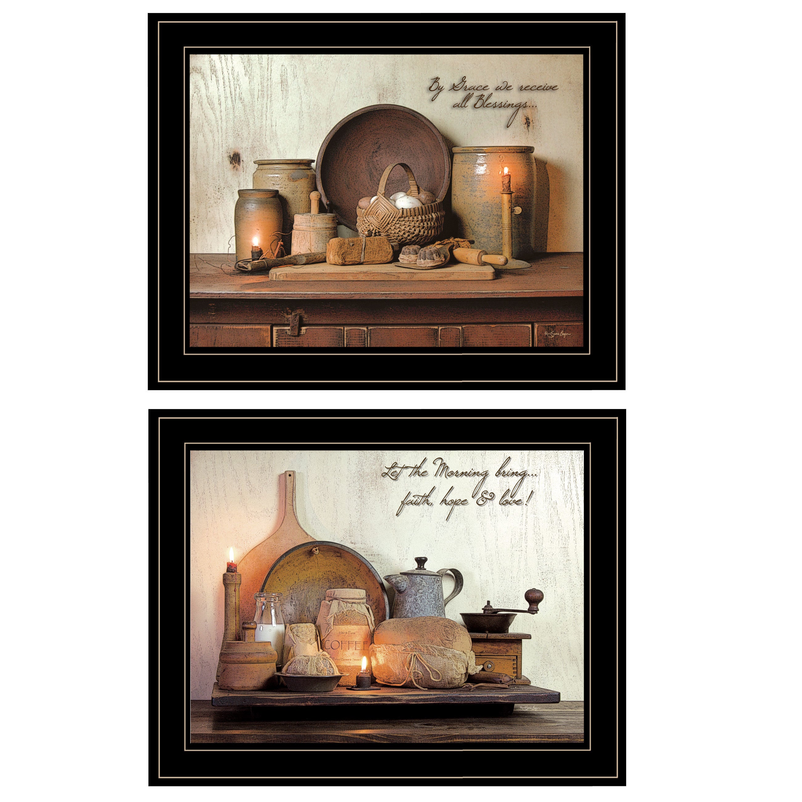 "By Grace" 2-Piece Vignette By Susie Boyer, Black Frame