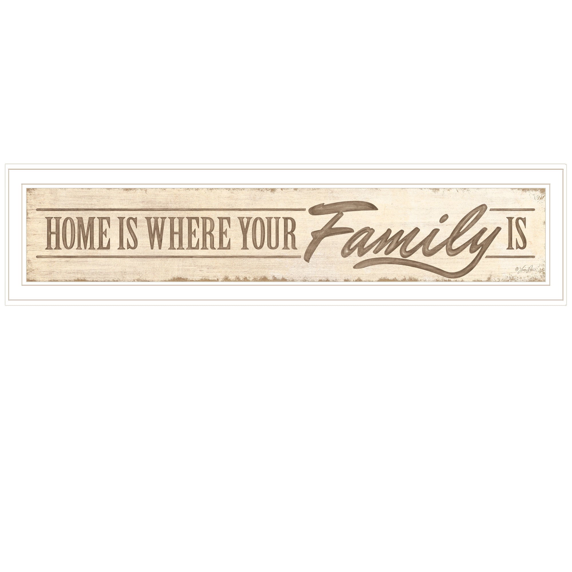 "Home Is…" By Lauren Rader, Ready to Hang Framed Print, White Frame