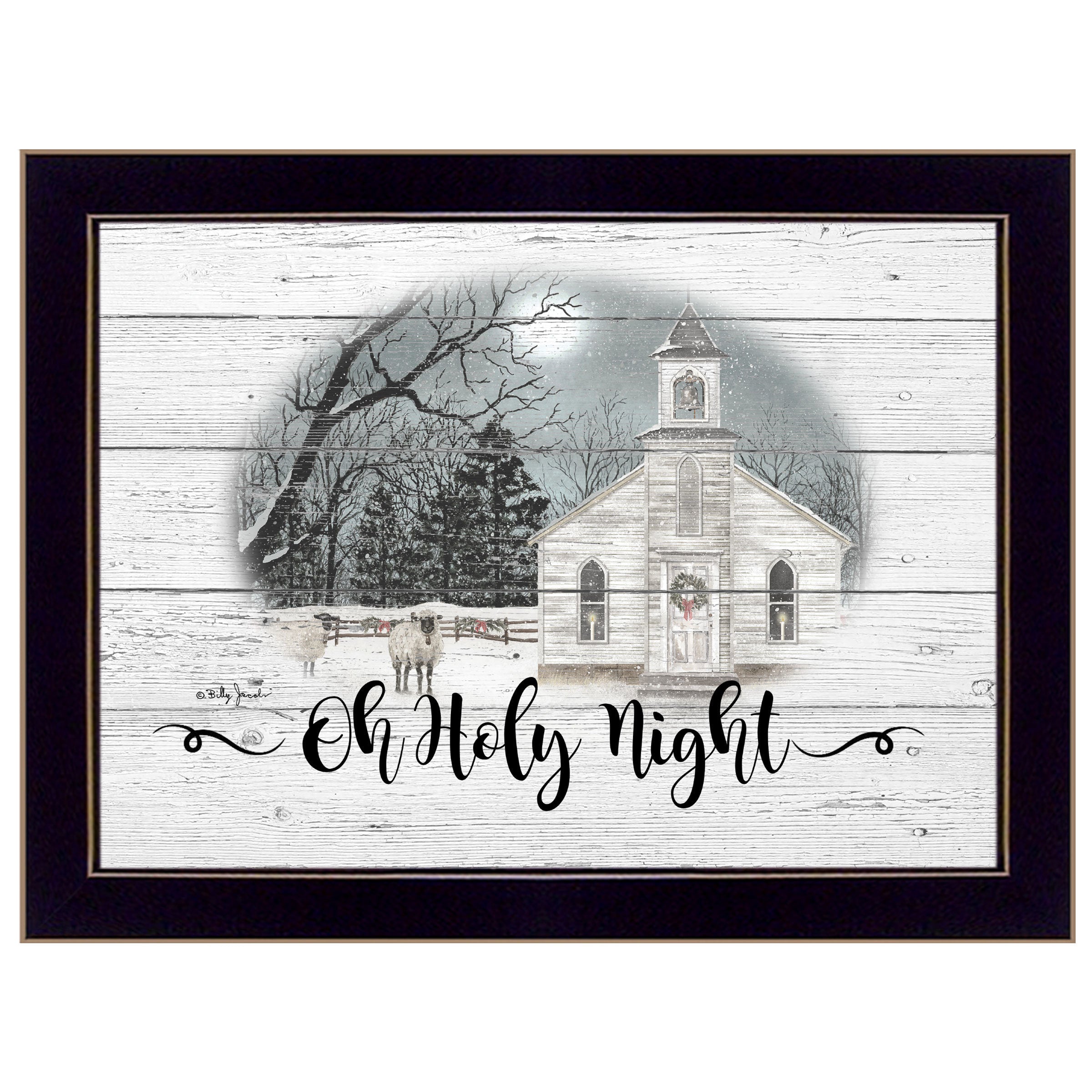 "OH HOLY Night" By" By Billy Jacobs, Ready to Hang Framed Print, Black Frame