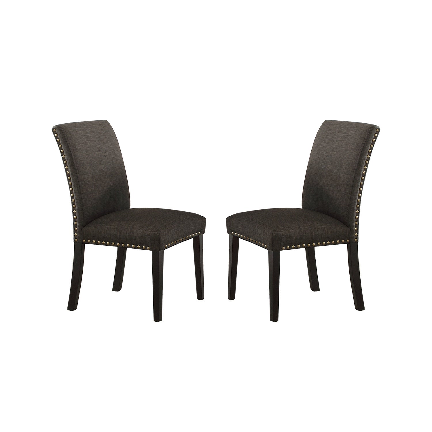 Ployfiber Upholstered Dining Chair, Ash Black(Set of 2)