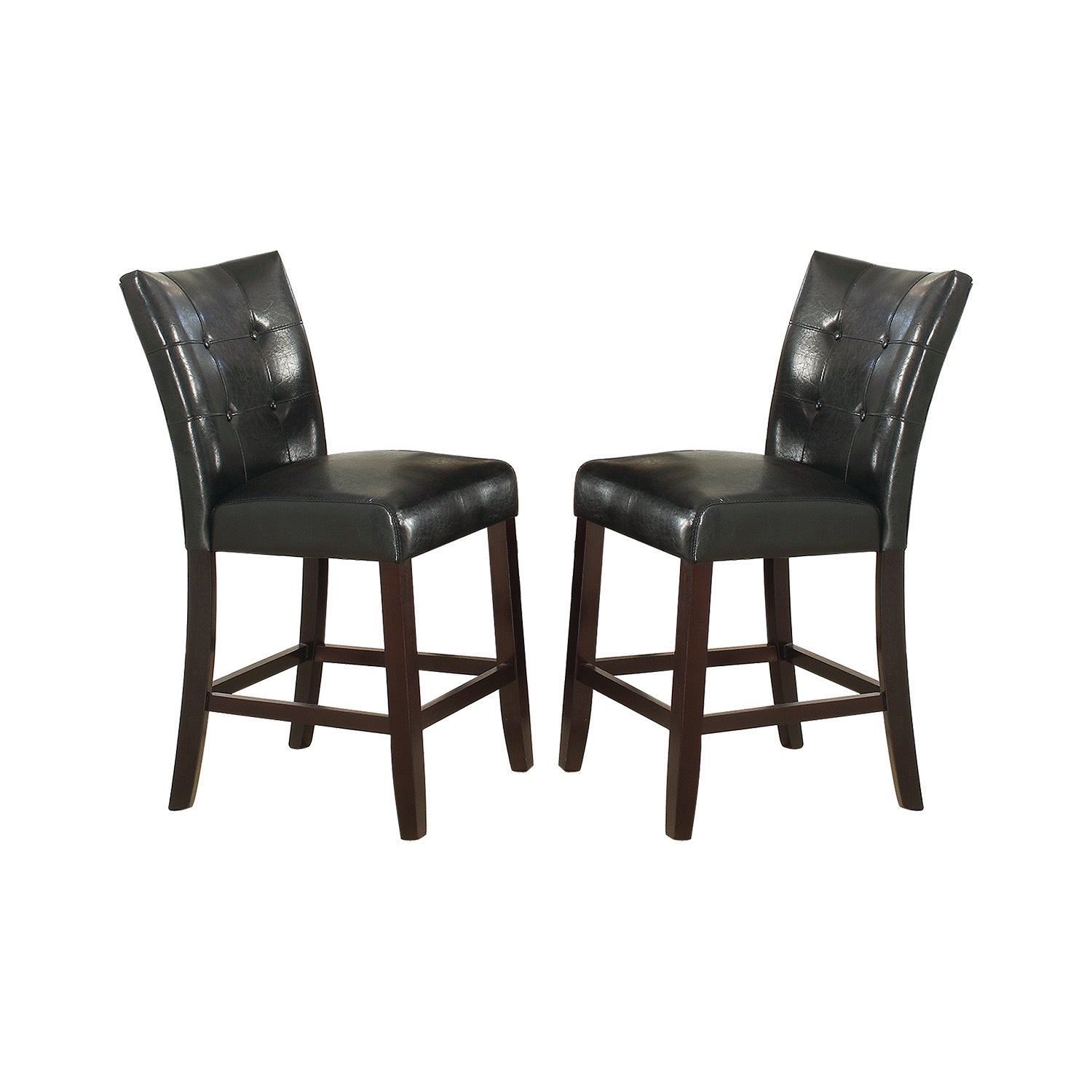 Leather Upholstered High Dining Chair, Black(Set of 2)