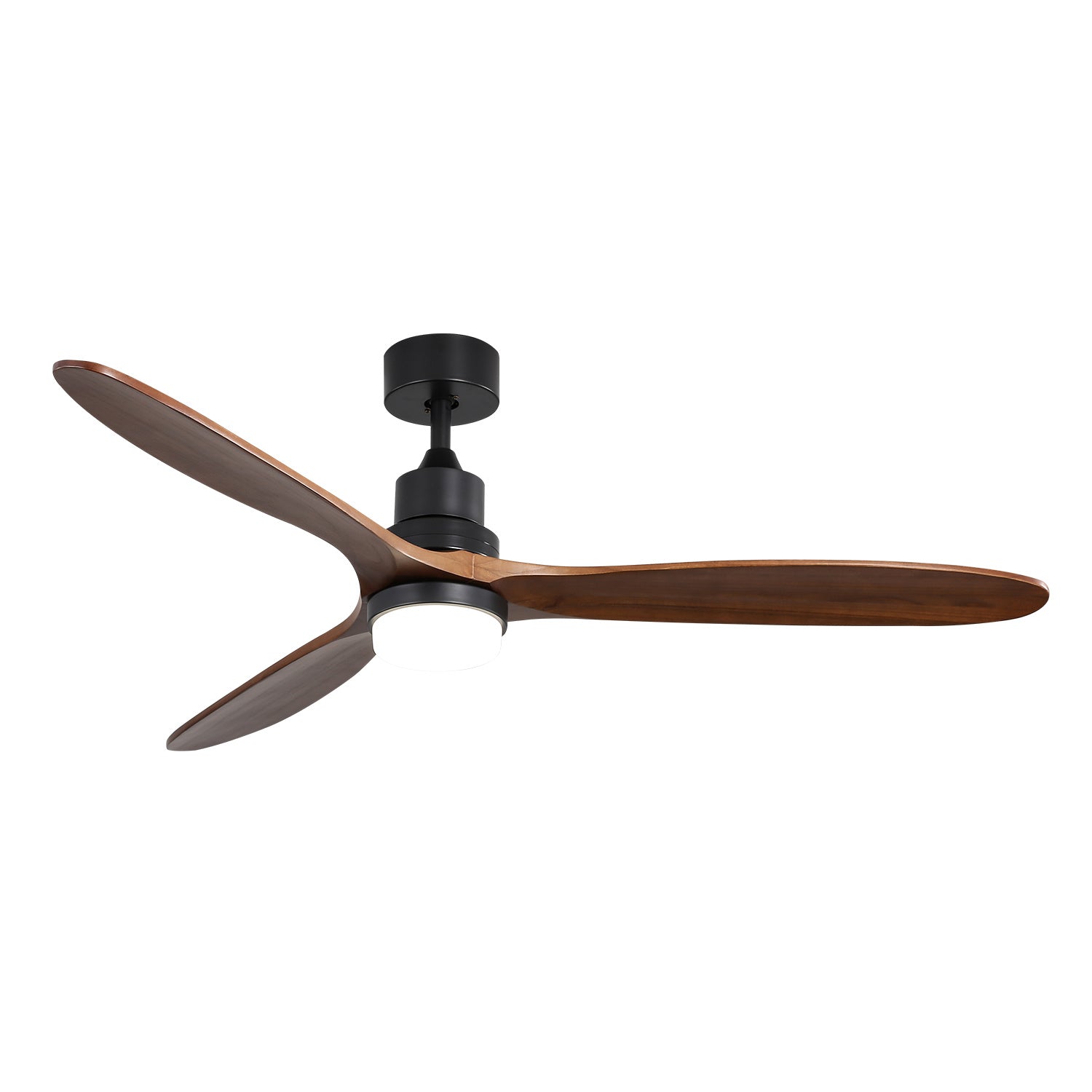 60 Inch Ceiling Fan With Lights 3 Carved Wood Fan Blade Noiseless Reversible Motor Remote Control
