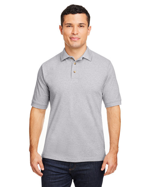 Men's 6 oz. Ringspun Cotton Piqué Short-Sleeve Polo - WHITE - 5XL