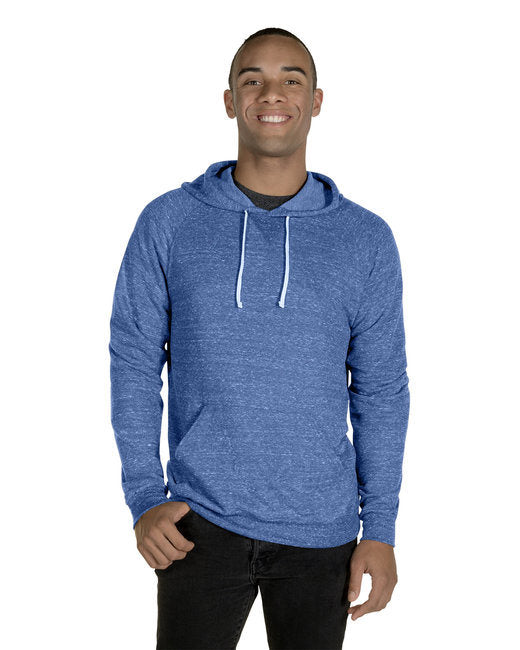 Adult Snow Heather Raglan Hooded Sweatshirt - FRST GRN SNW HTH - S