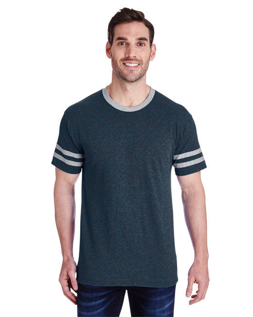 Adult TRI-BLEND Varsity Ringer T-Shirt - TRU BLU HTH/ OXF - XL
