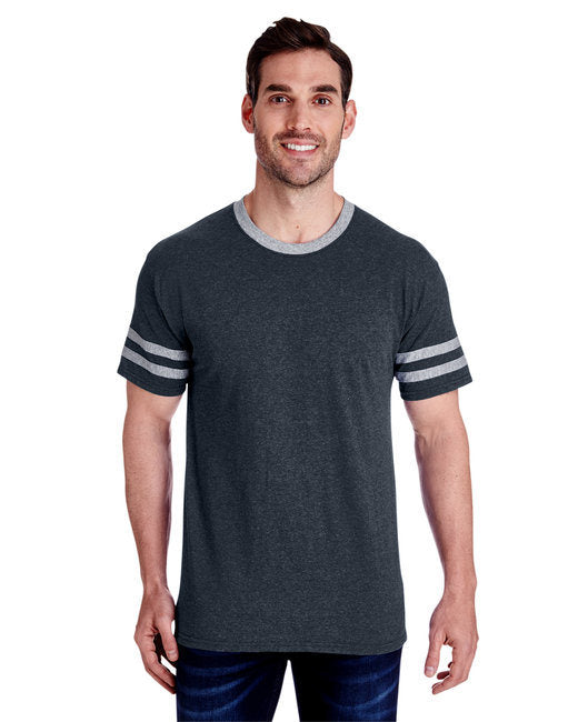 Adult TRI-BLEND Varsity Ringer T-Shirt - TRU BLU HTH/ OXF - XL