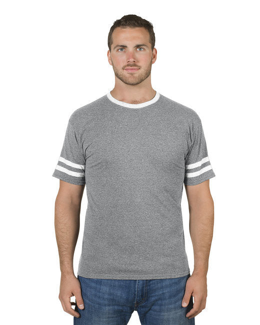 Adult TRI-BLEND Varsity Ringer T-Shirt - TRU BLU HTH/ OXF - XL