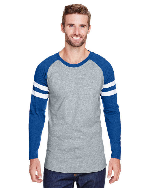 Men's Gameday Mash-Up Long Sleeve Fine Jersey T-Shirt - VN HTH/ VN RY/ W - XS