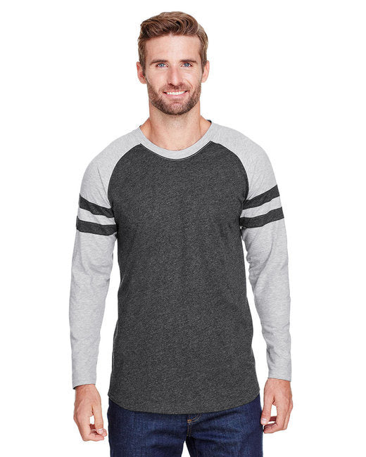 Men's Gameday Mash-Up Long Sleeve Fine Jersey T-Shirt - VN HTH/ VN RY/ W - XS
