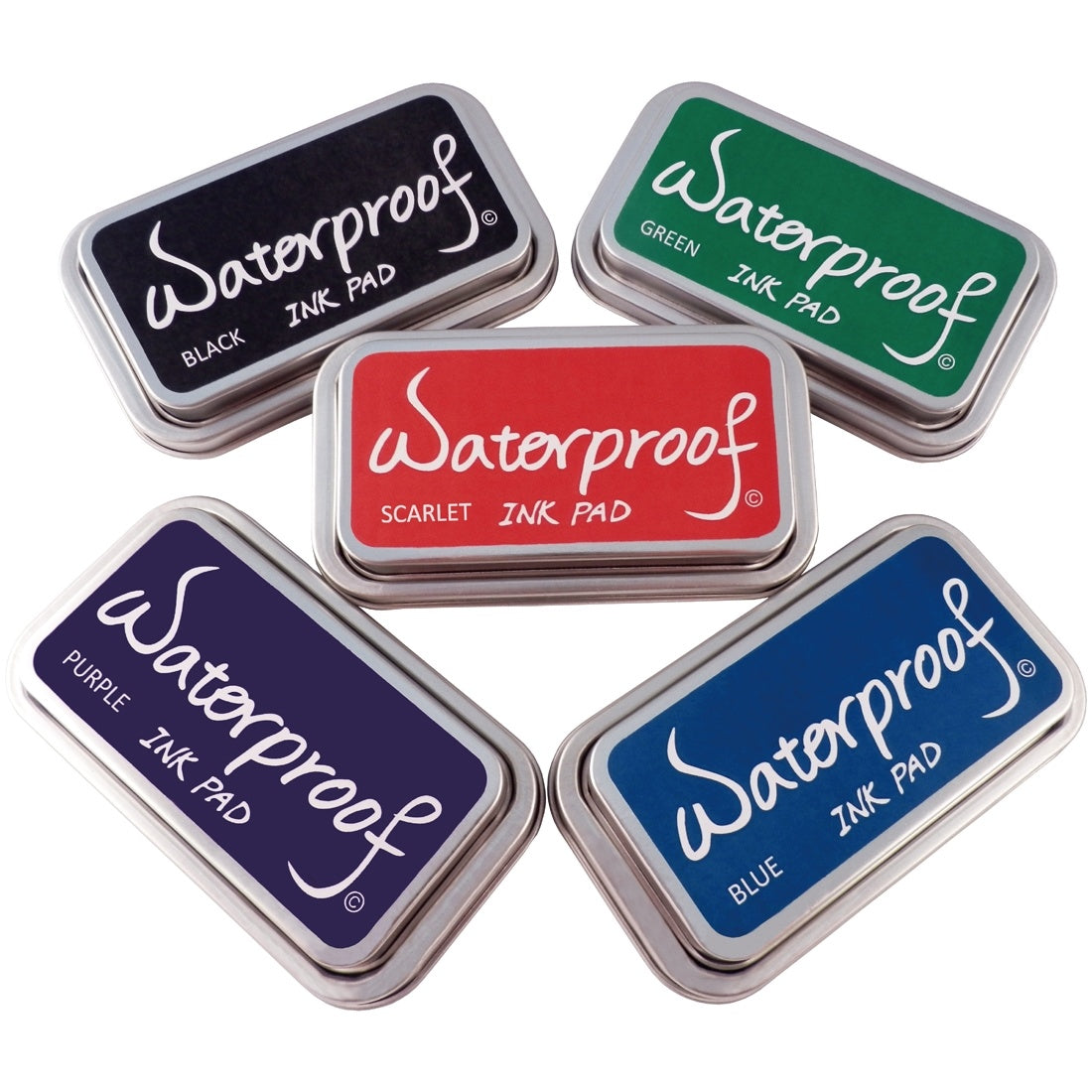 Ink Pads for Rubber Stamps; Rubber Stamps Pads- Permanent; Waterproof; Stamp Pads for Card Making; Scrapbooking Supplies; Christmas Ink Stamps; Hand Stamp Ink Pad; Non-Toxic (5 Ink Pad Bundles)