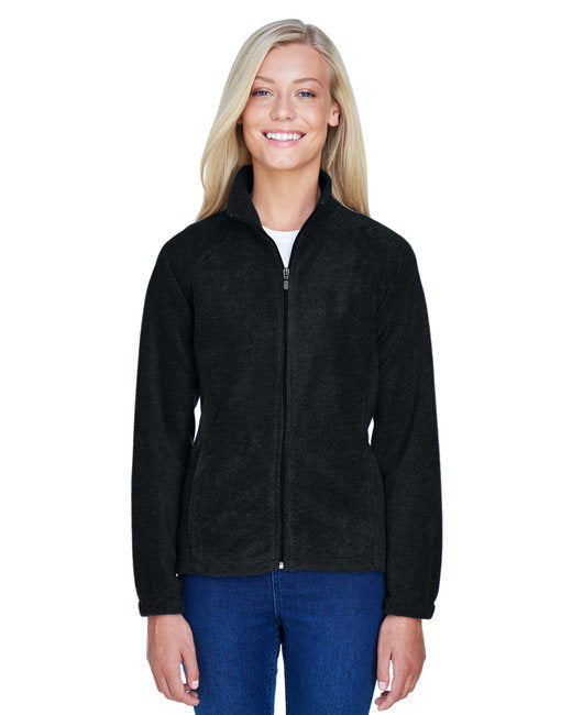 Ladies' 8 oz. Full-Zip Fleece - BLACK - XS