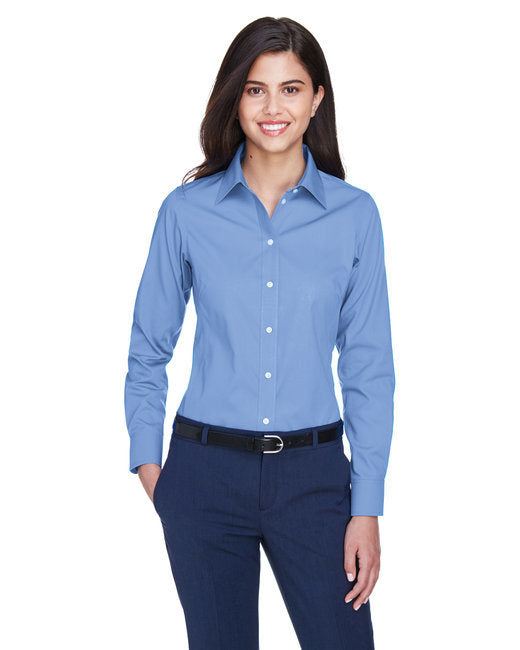 Ladies' Crown Woven Collection™ Solid Oxford - LIGHT BLUE - S