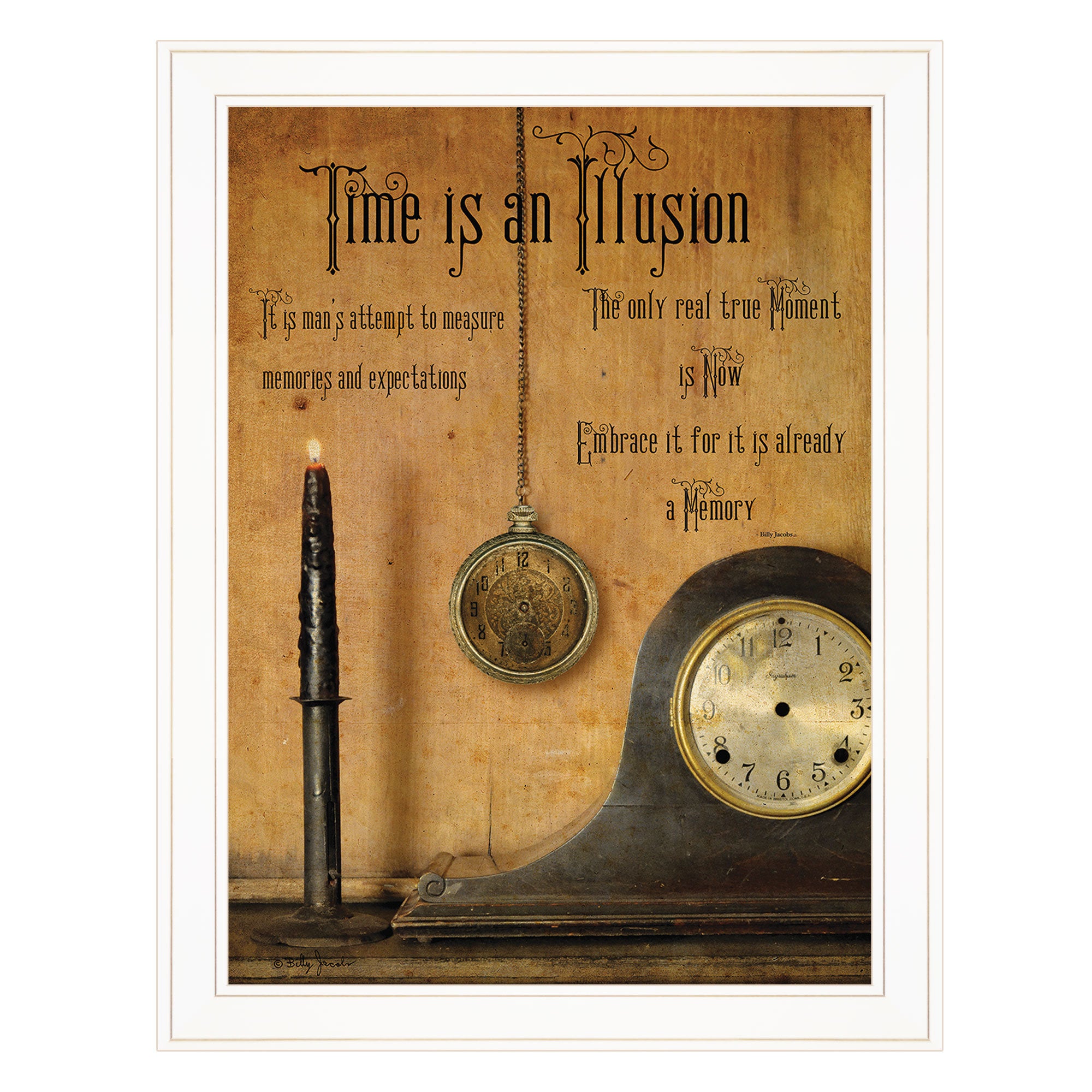 "Time is an Illusion" by Billy Jacobs, Ready to Hang Framed Print, White Frame