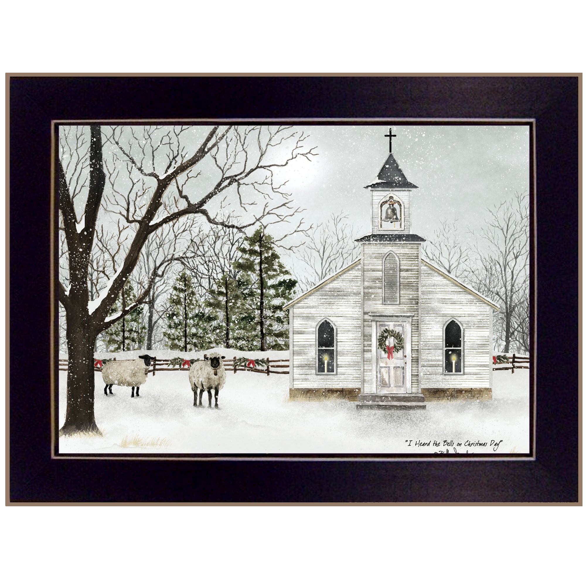 "I Heard the Bells on Christmas" by Billy Jacobs, Ready to Hang Framed Print, Black Frame