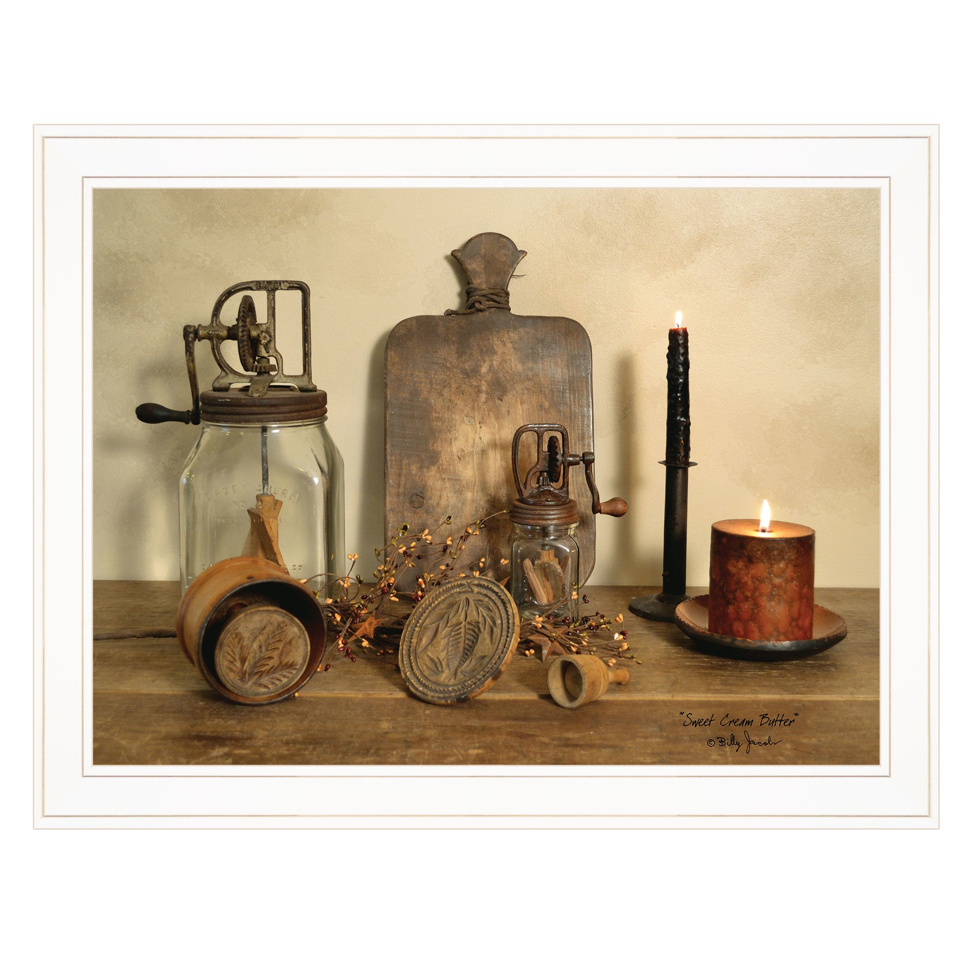 "Sweet Cream Butter" by Billy Jacobs, Ready to Hang Framed Print, White Frame