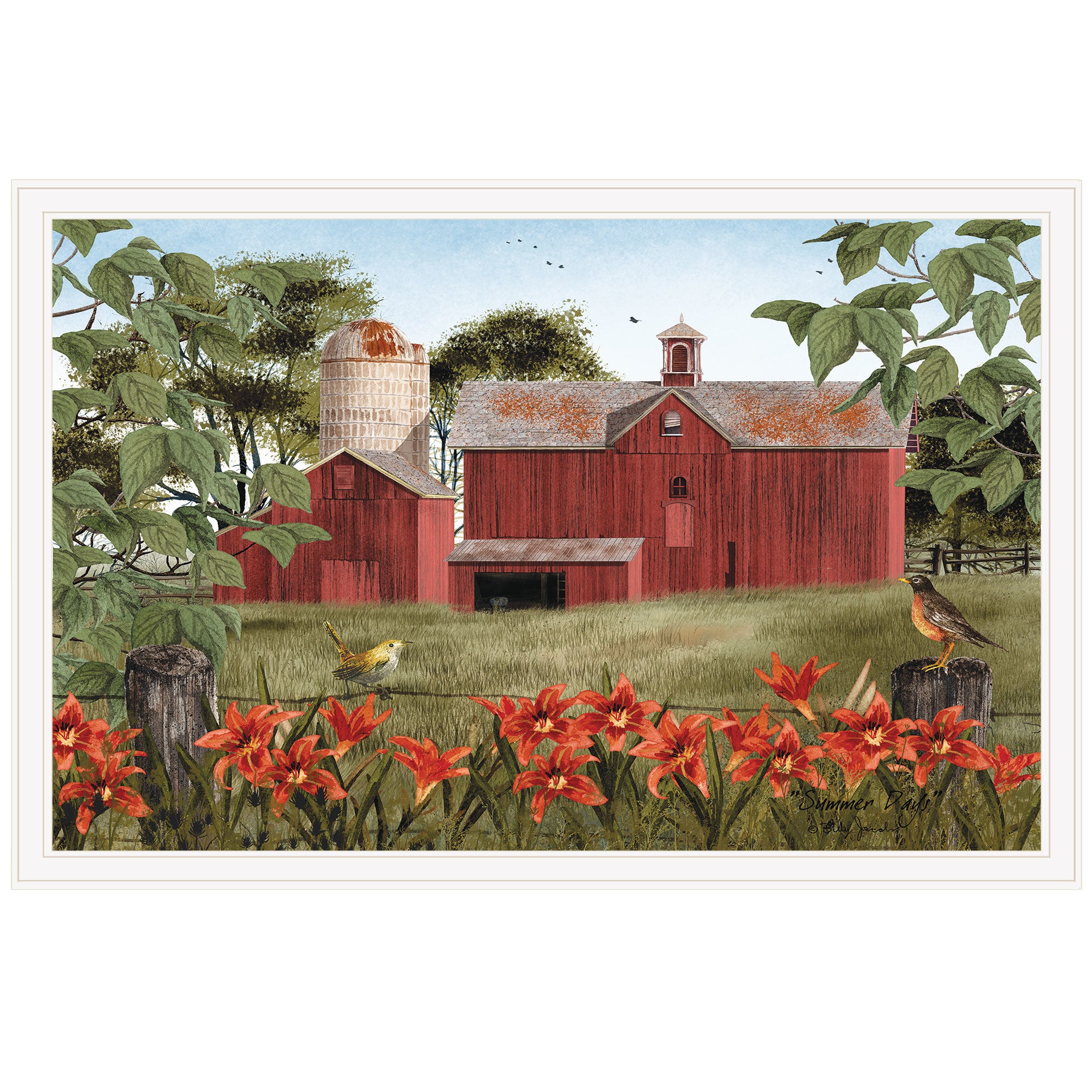 "Summer Days" by Billy Jacobs, Ready to Hang Framed Print, White Frame