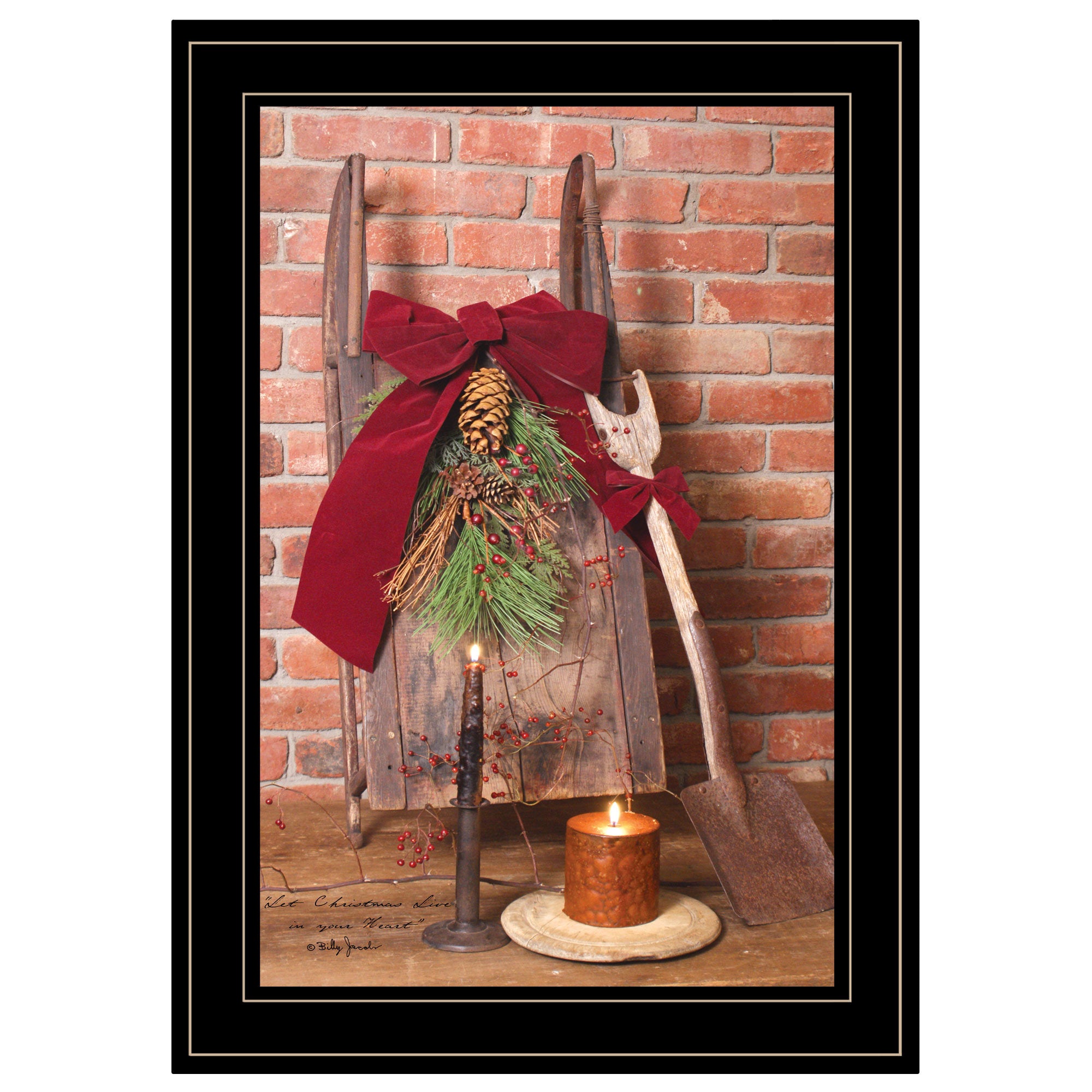 "Let Christmas Live" by Billy Jacobs, Ready to Hang Framed Print, Black Frame