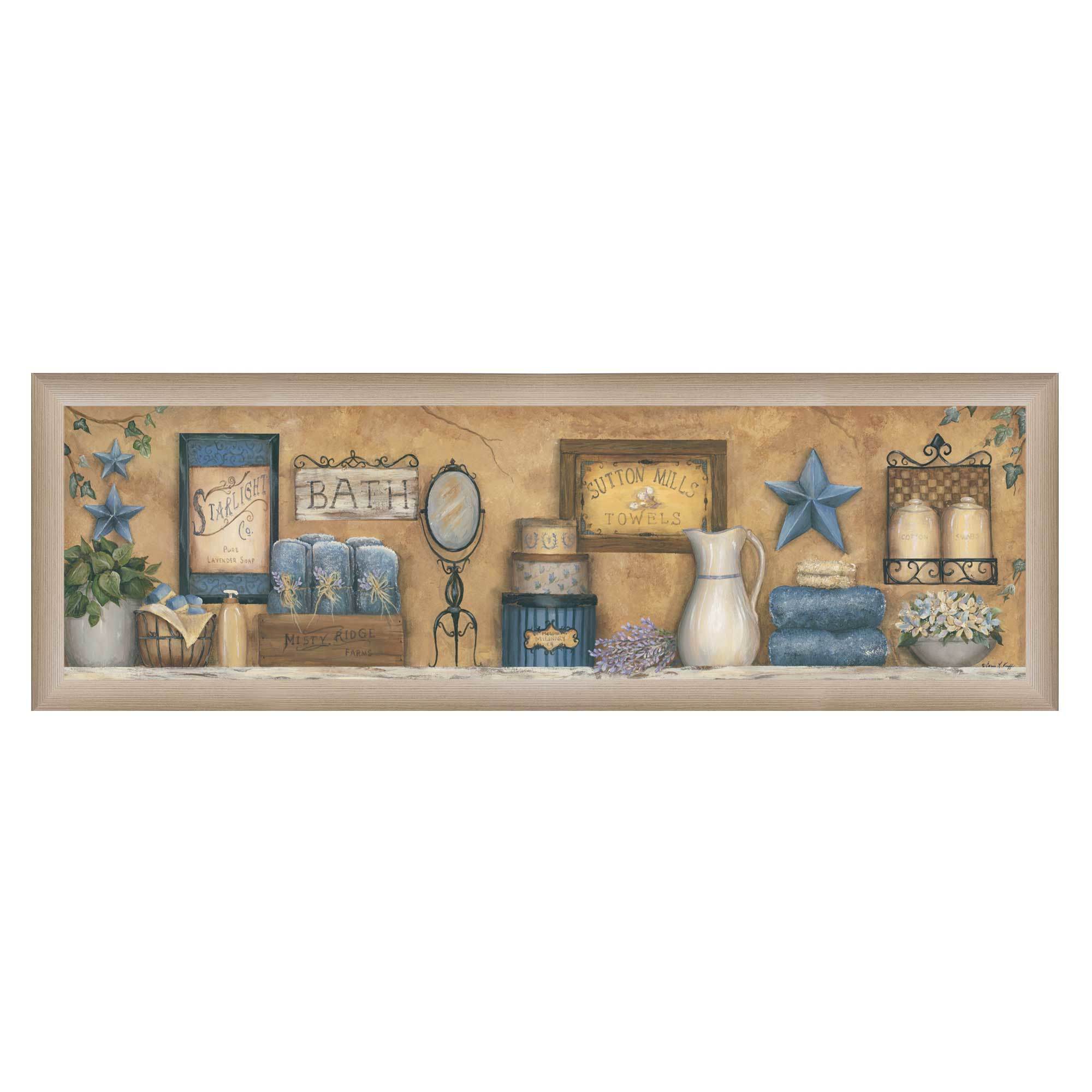 "Starlight Bath" By Carrie Knoff, Ready to Hang Framed Print, Tan Frame