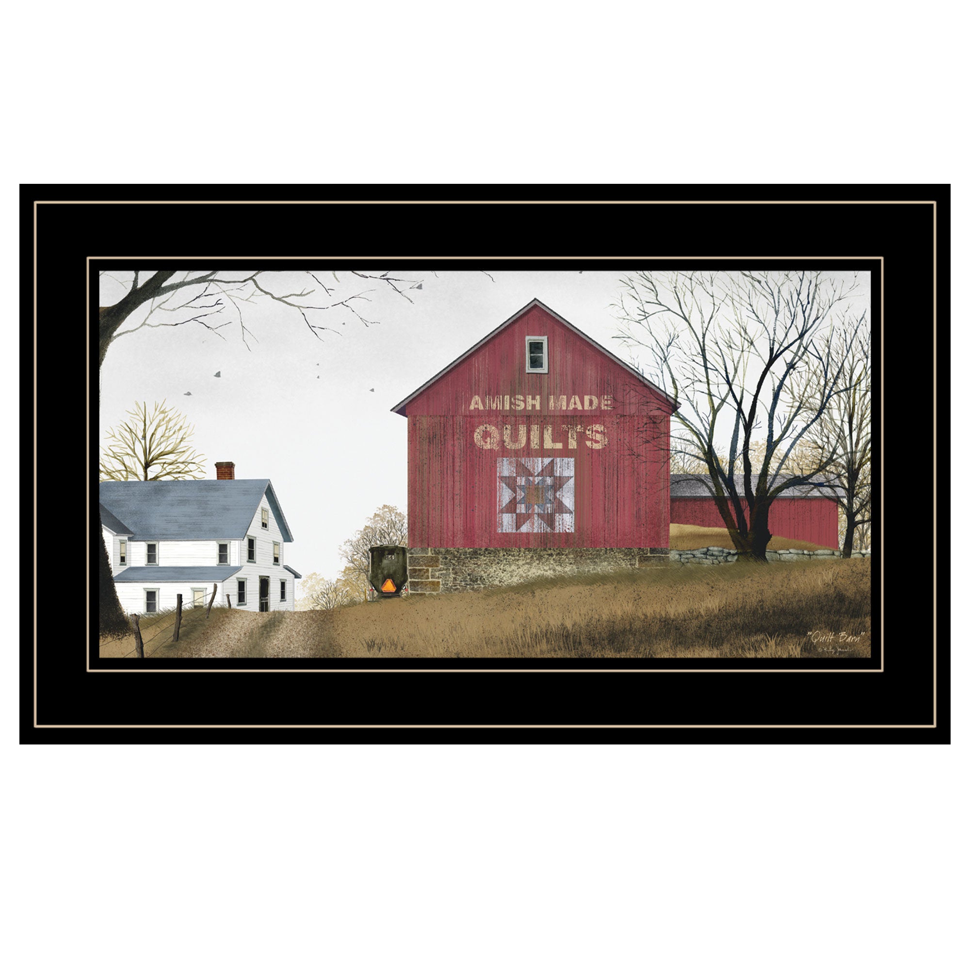 "The Quilt Barn" By Billy Jacobs, Ready to Hang Framed Print, Black Frame