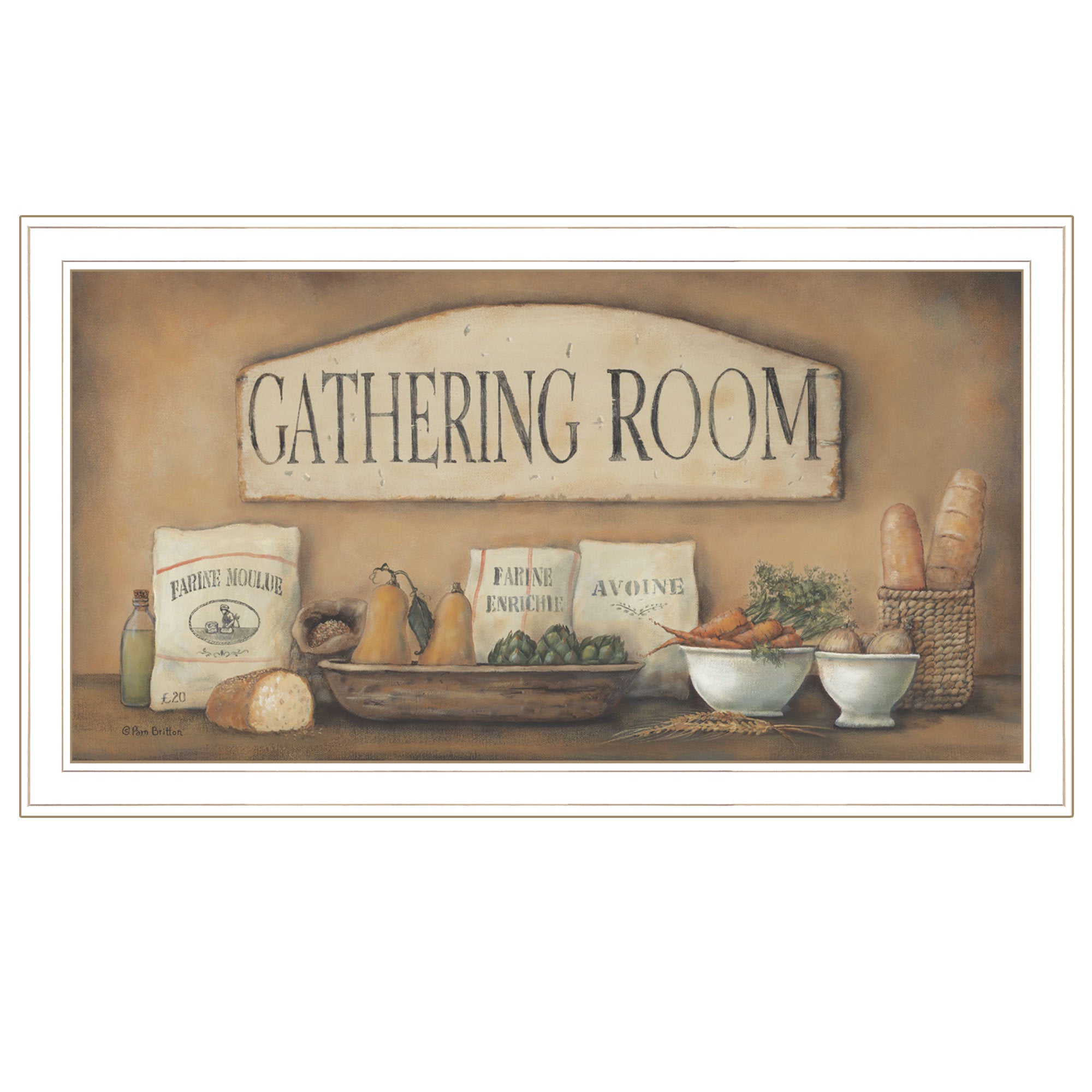 "Gathering Room" By Pam Britton, Ready to Hang Framed Print, White Frame