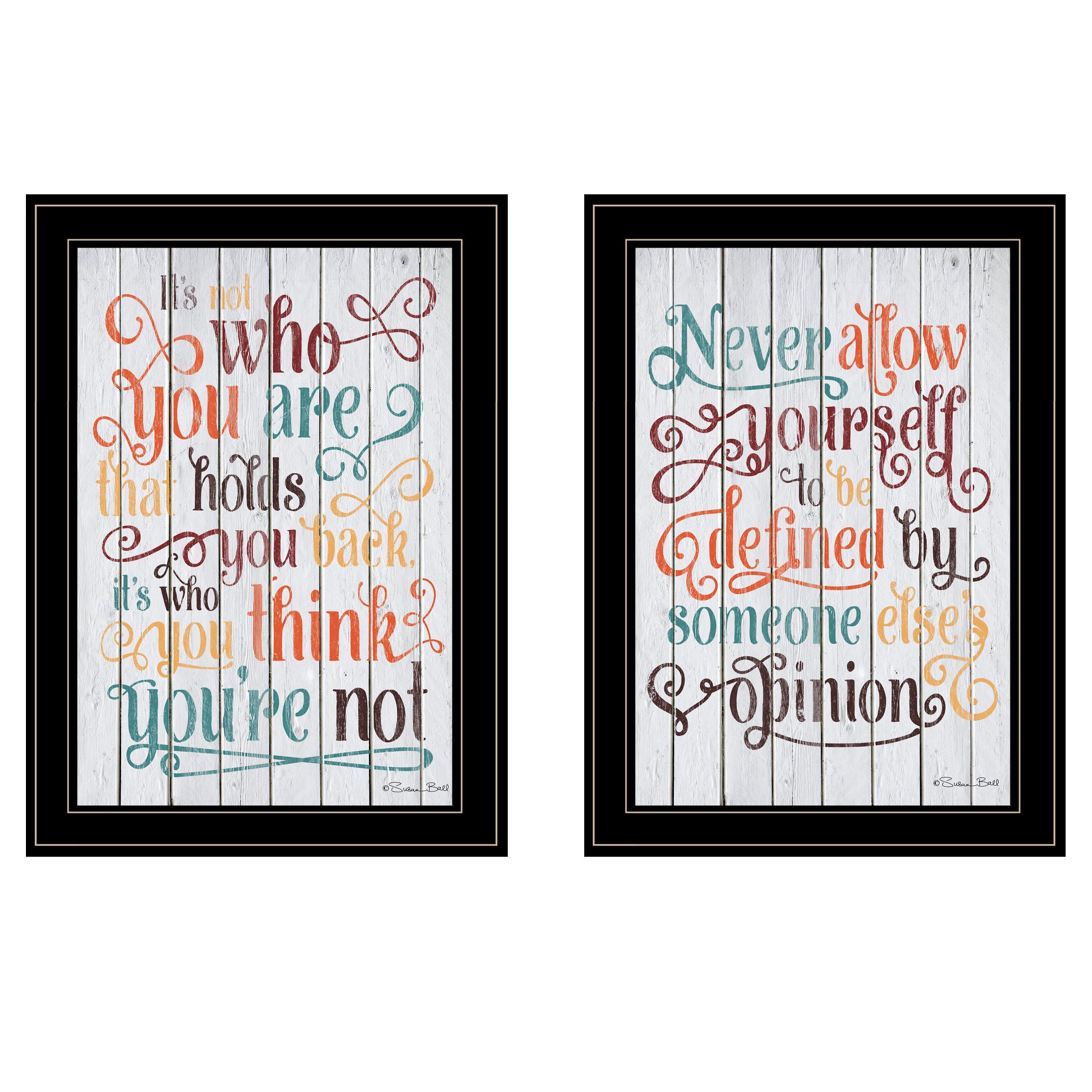 "Who You Think" 2-Piece Vignette by Susan Ball, Black Frame