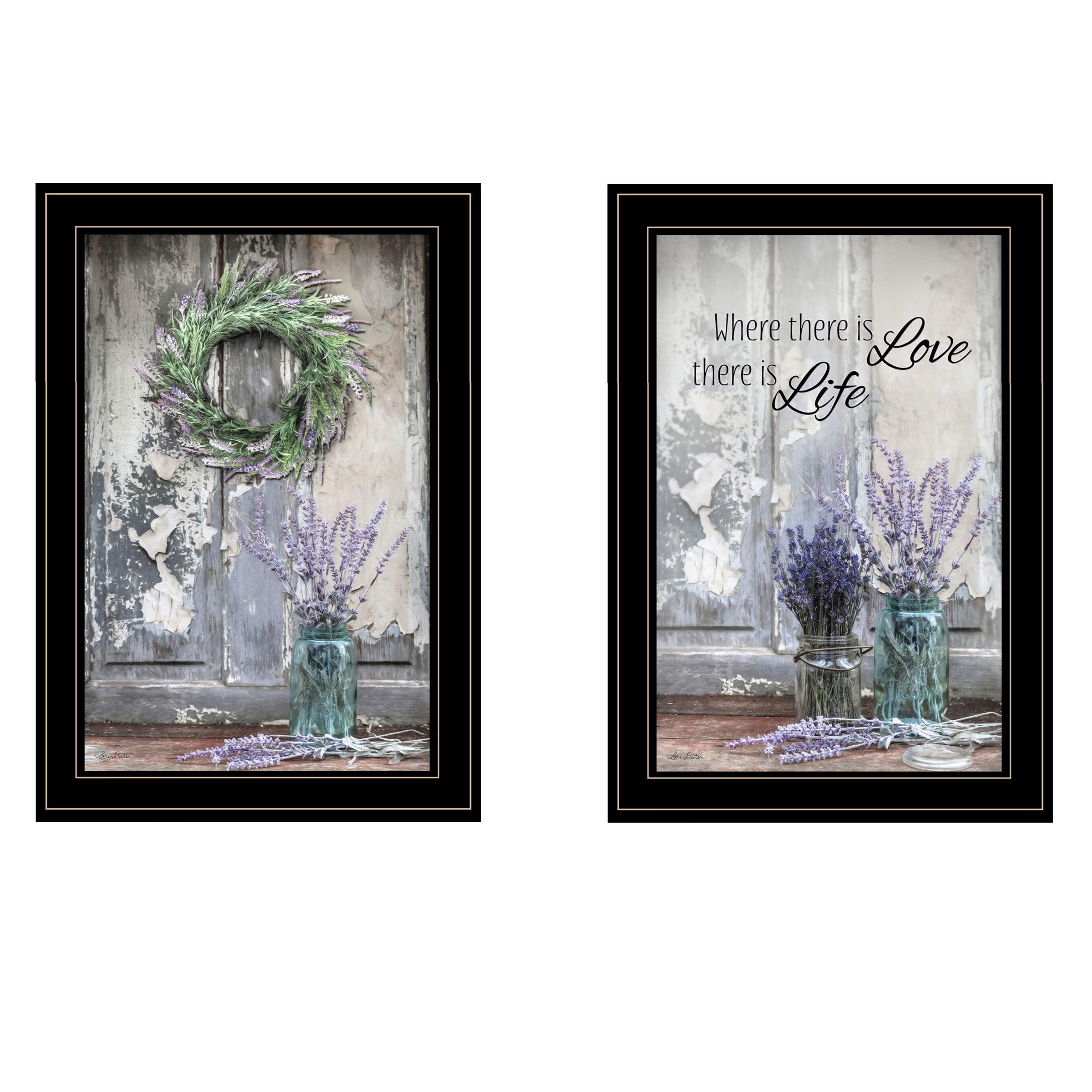 "Where There is Love" 2-Piece Vignette by Lori Deiter, Black Frame
