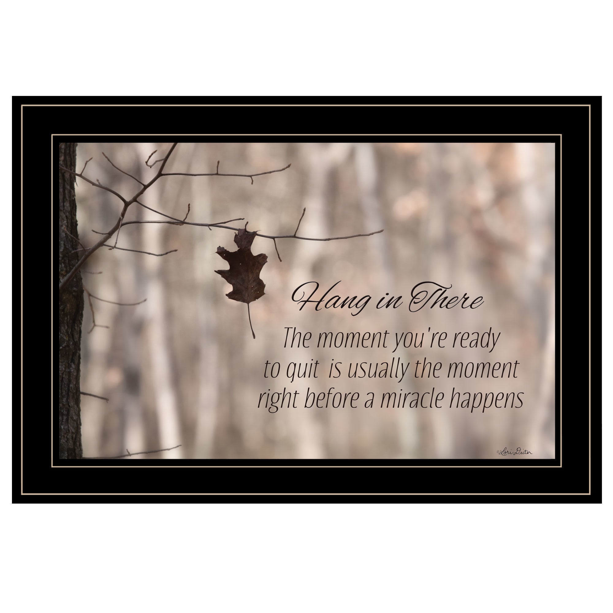 "Hang in There! " by Lori Deiter, Ready to Hang Framed Print, Black Frame