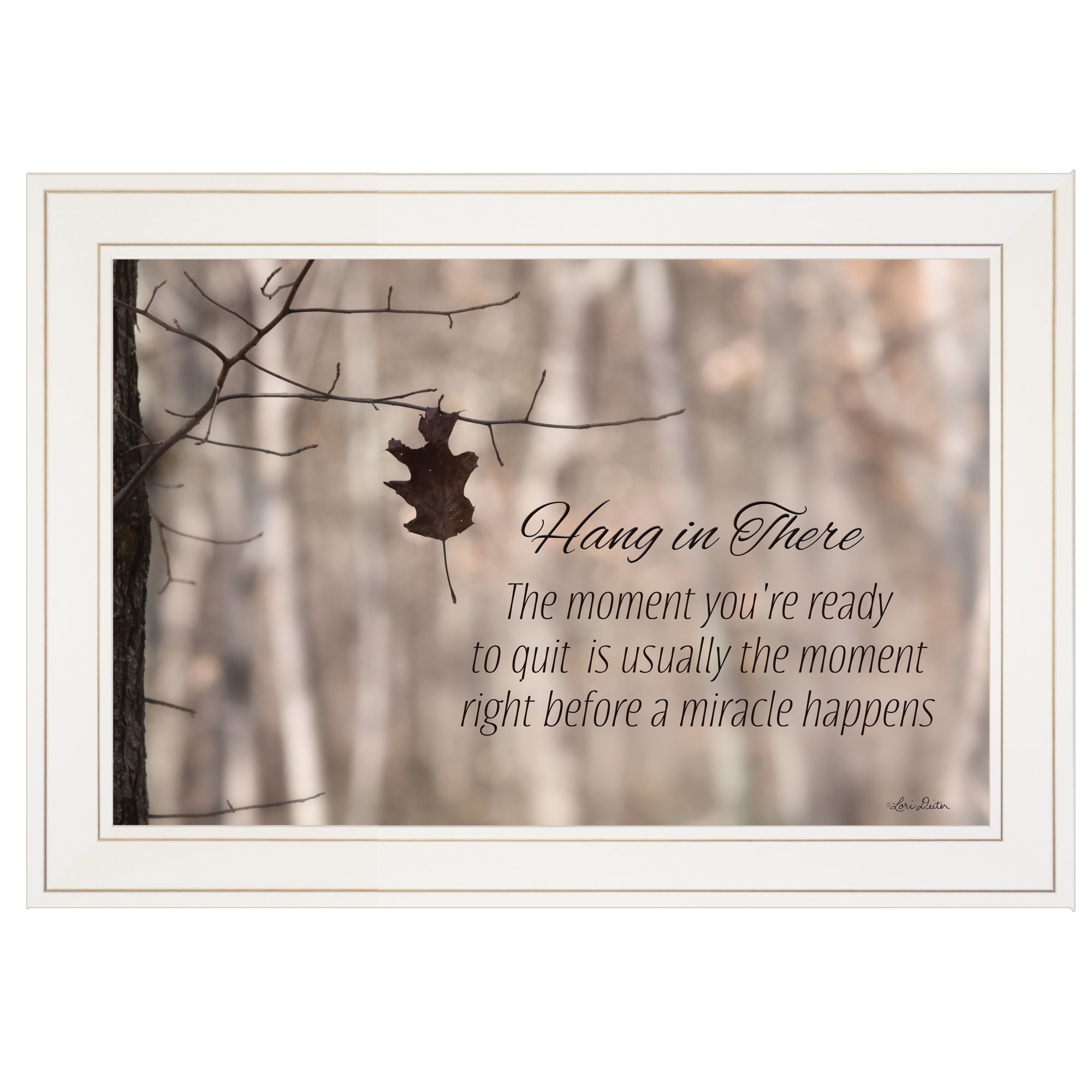 "Hang in There! " by Lori Deiter, Ready to Hang Framed Print, White Frame