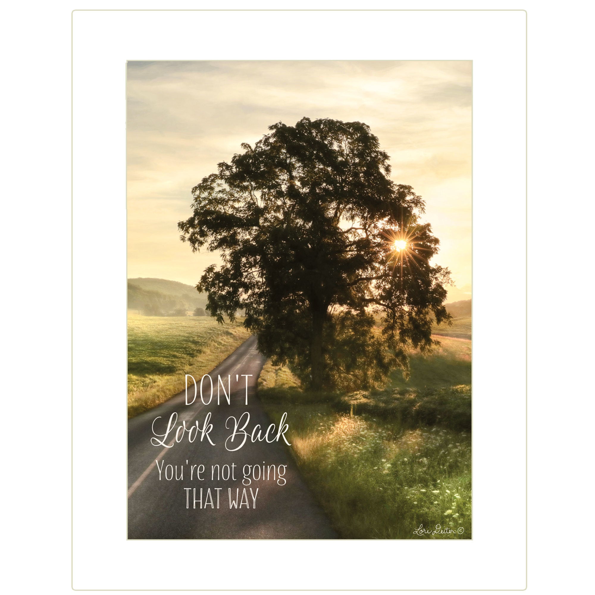 "Don't Look Back by Lori Deiter" by Lori Deiter, Ready to Hang Framed Print, White Frame