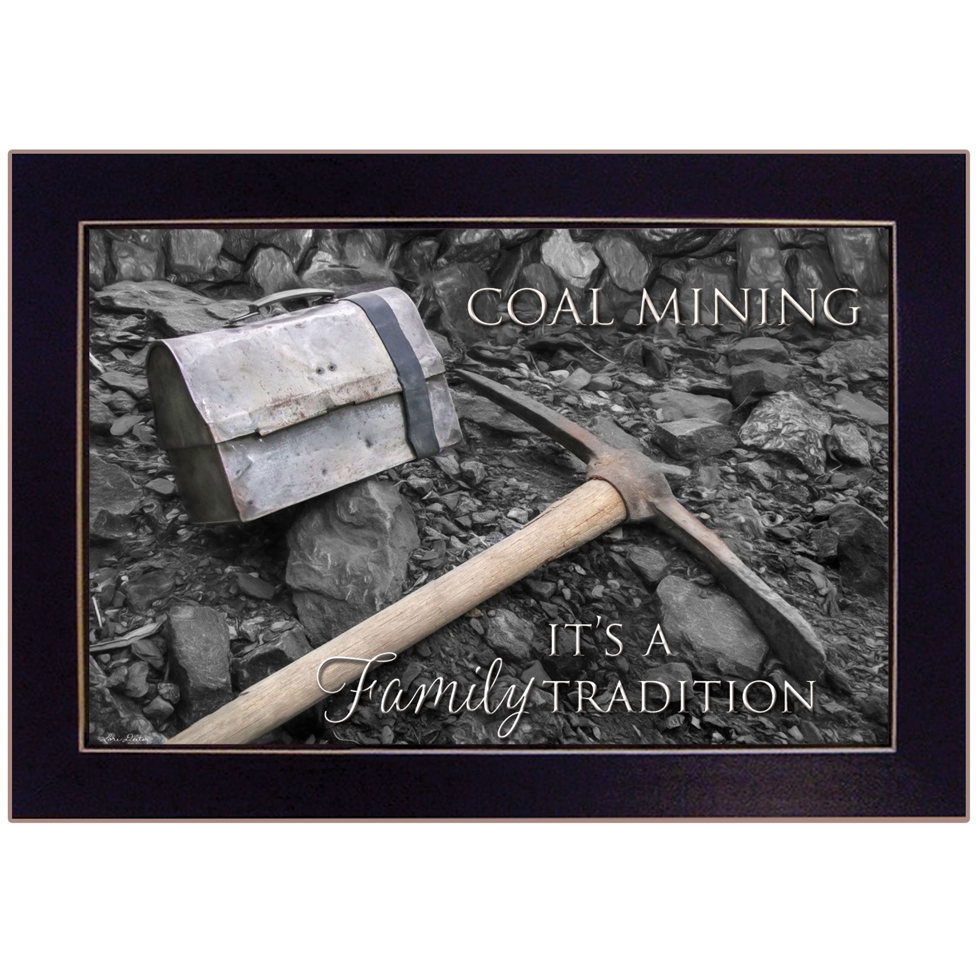 "Coal Mining" by Lori Deiter, Ready to Hang Framed Print, Black Frame